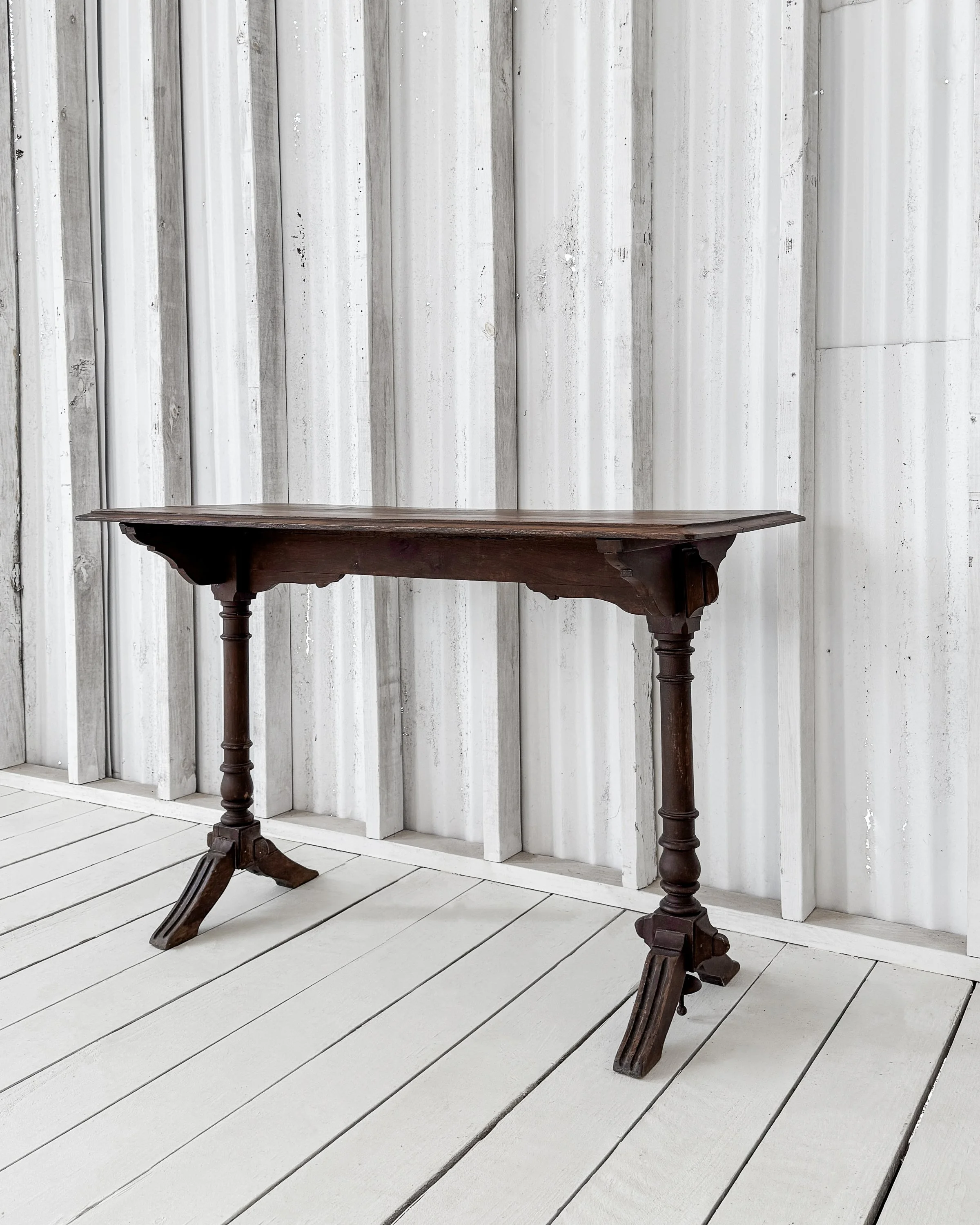 French Pine Bistro Table with Turned Legs