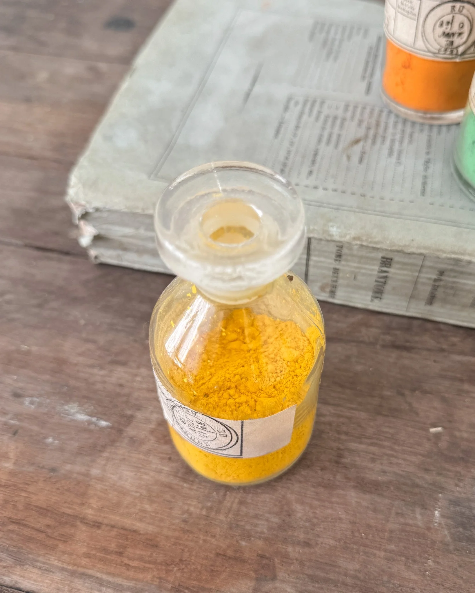 19th Century French Paint Pigments in Glass Bottles