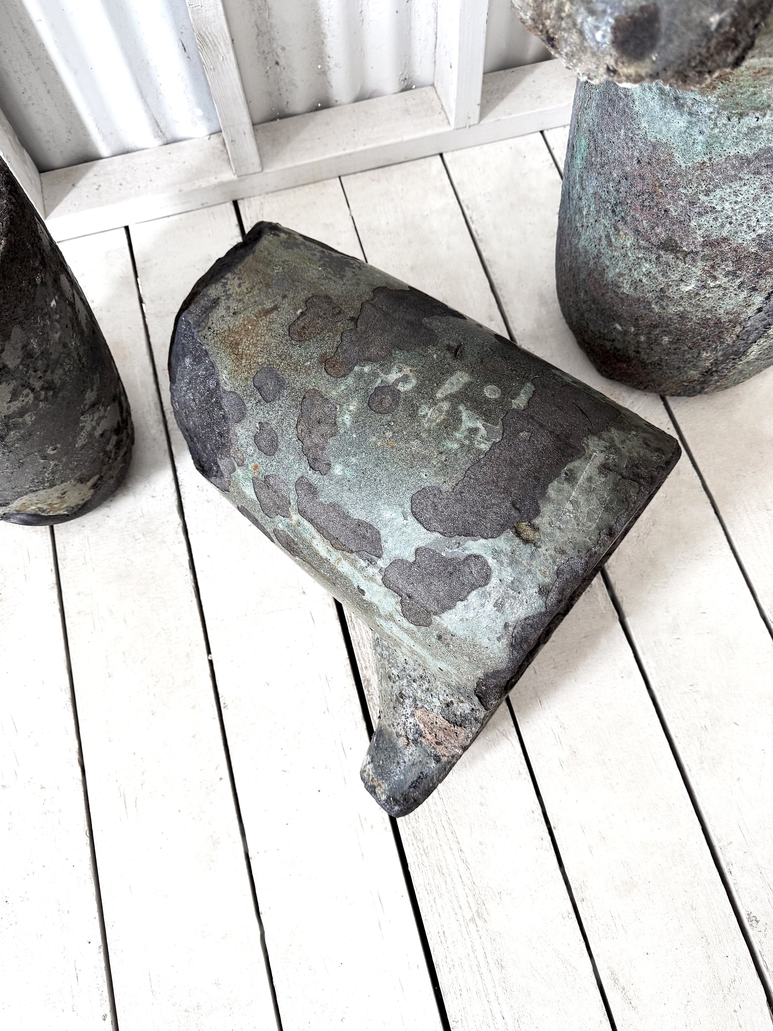 20th Century Industrial Lava Stone Foundry Crucibles