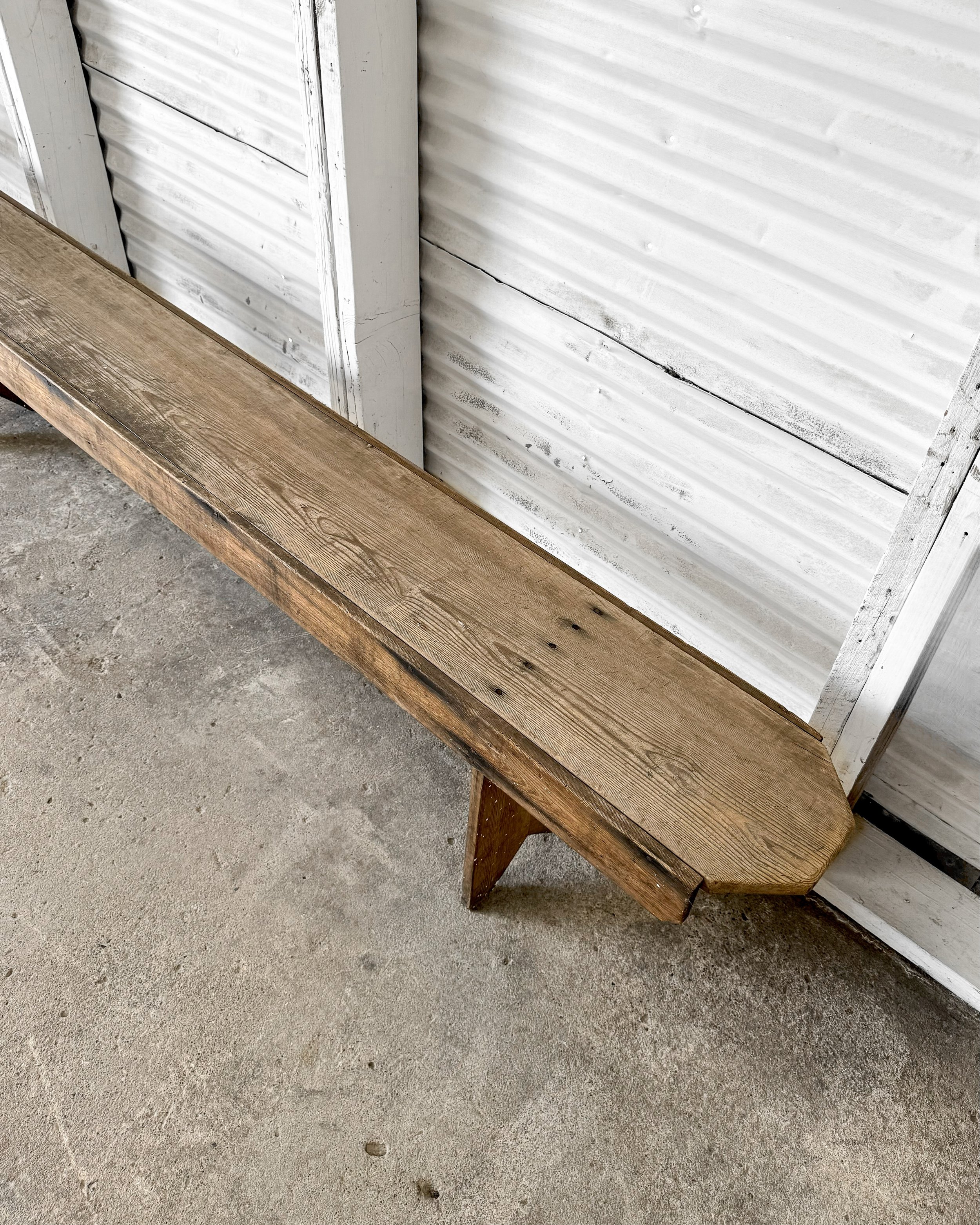 Antique French Bench with Primitive Legs