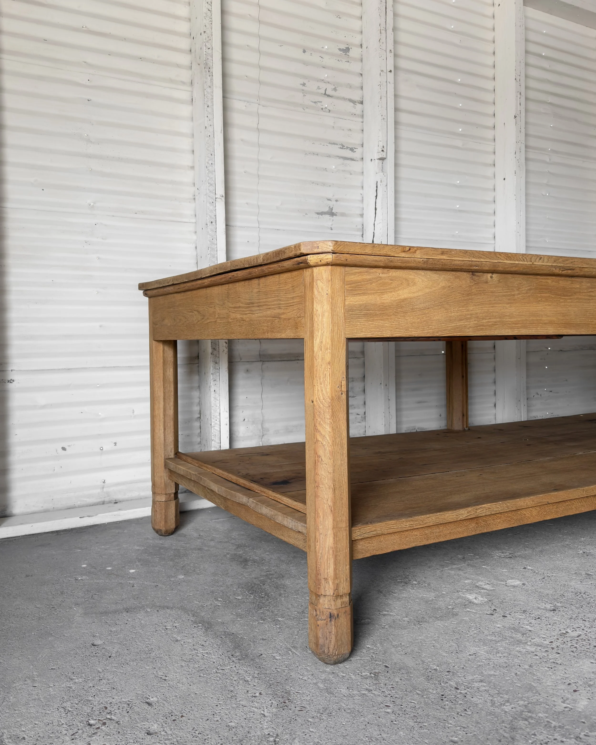 Antique English Oak Work Table | Kitchen Island