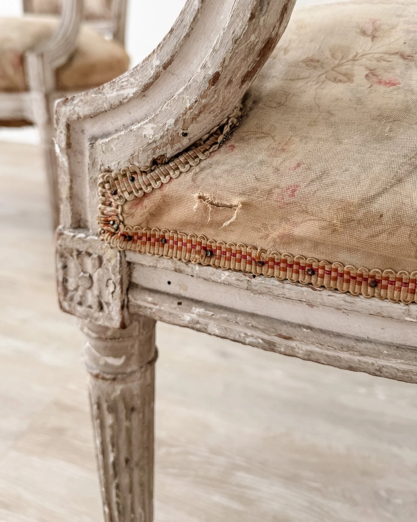 19th-Century French Louis XVI Style Fauteuil Armchairs