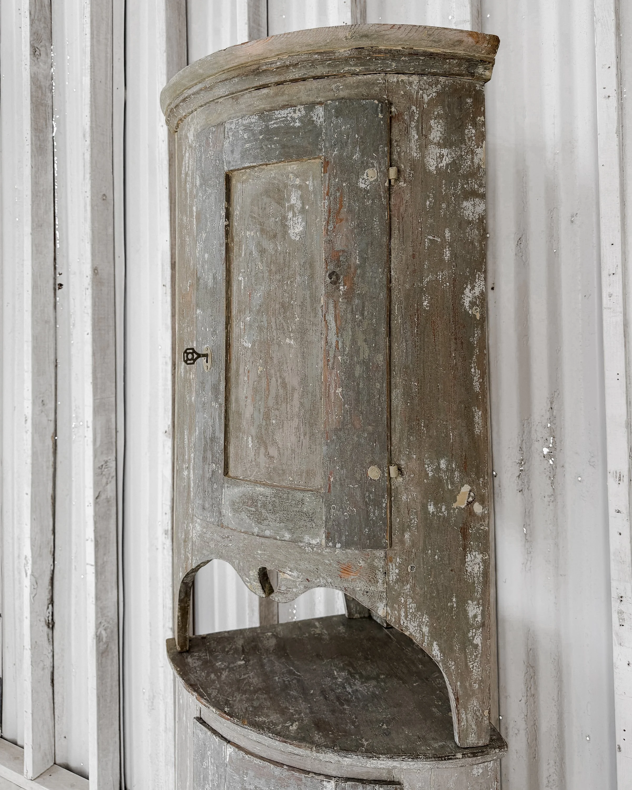 Late 18th Century Narrow Swedish Corner Cupboard