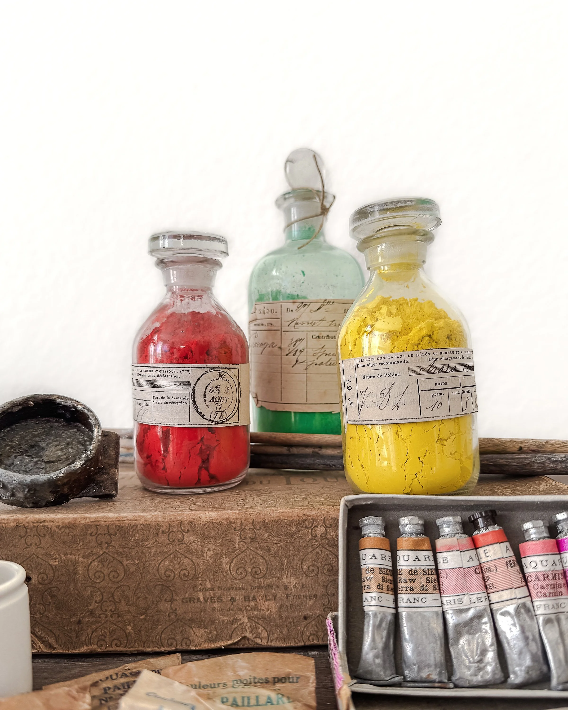 Set of Vintage French Artist Supplies