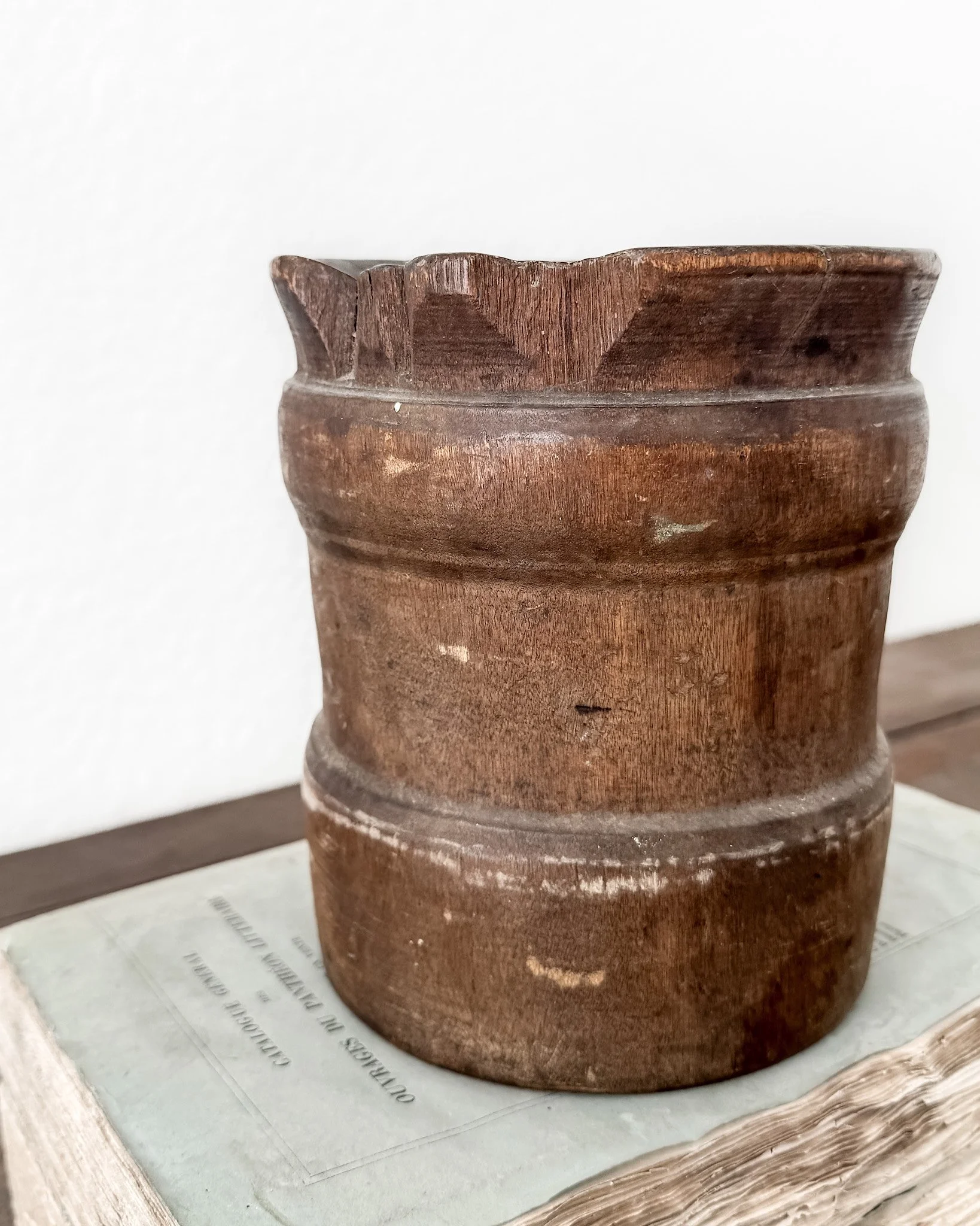 Antique Wooden Mortar