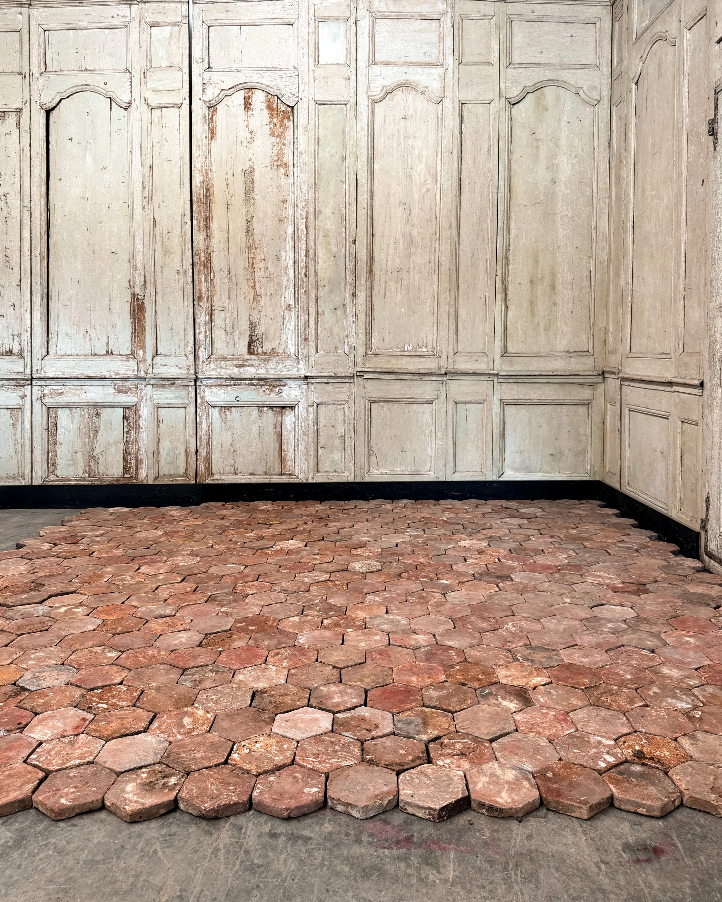 Antique Reclaimed French Terracotta Hexagon Tile