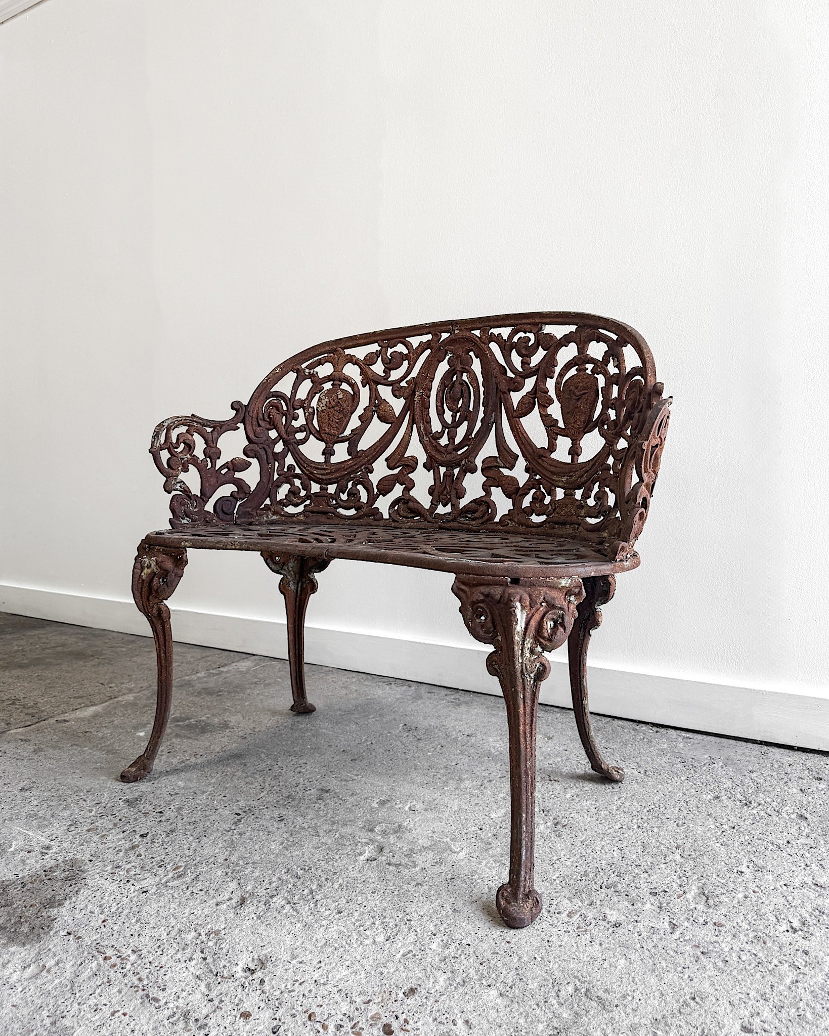 19th Century French Cast Iron Garden Settee
