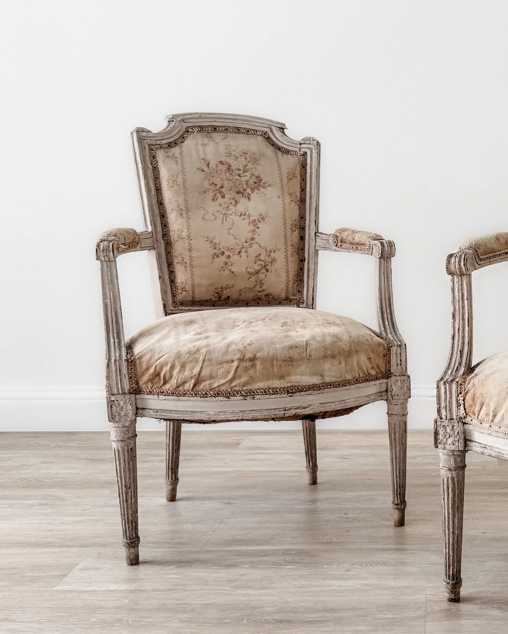 19th-Century French Louis XVI Style Fauteuil Armchairs
