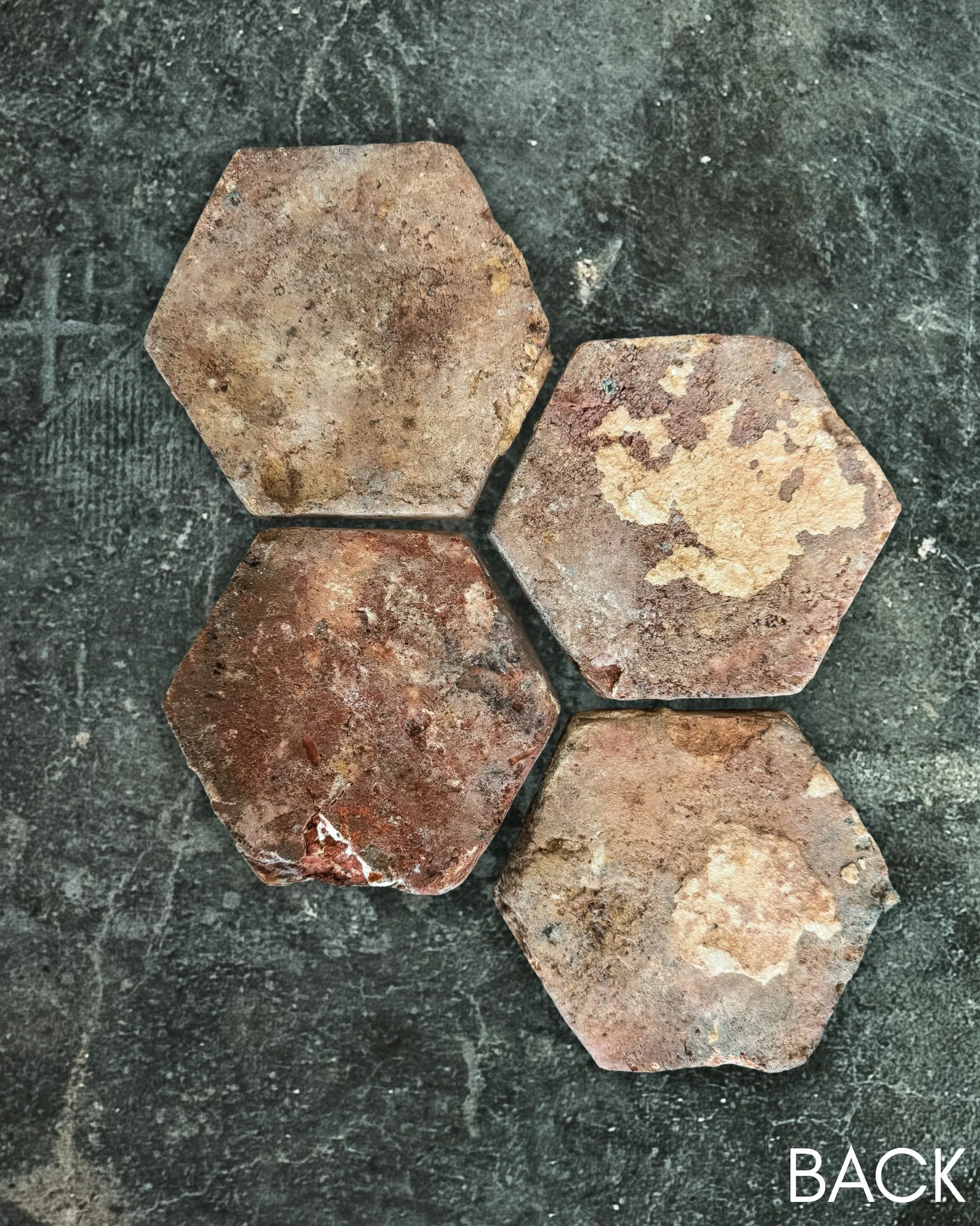 Antique Reclaimed French Terracotta Hexagon Tile