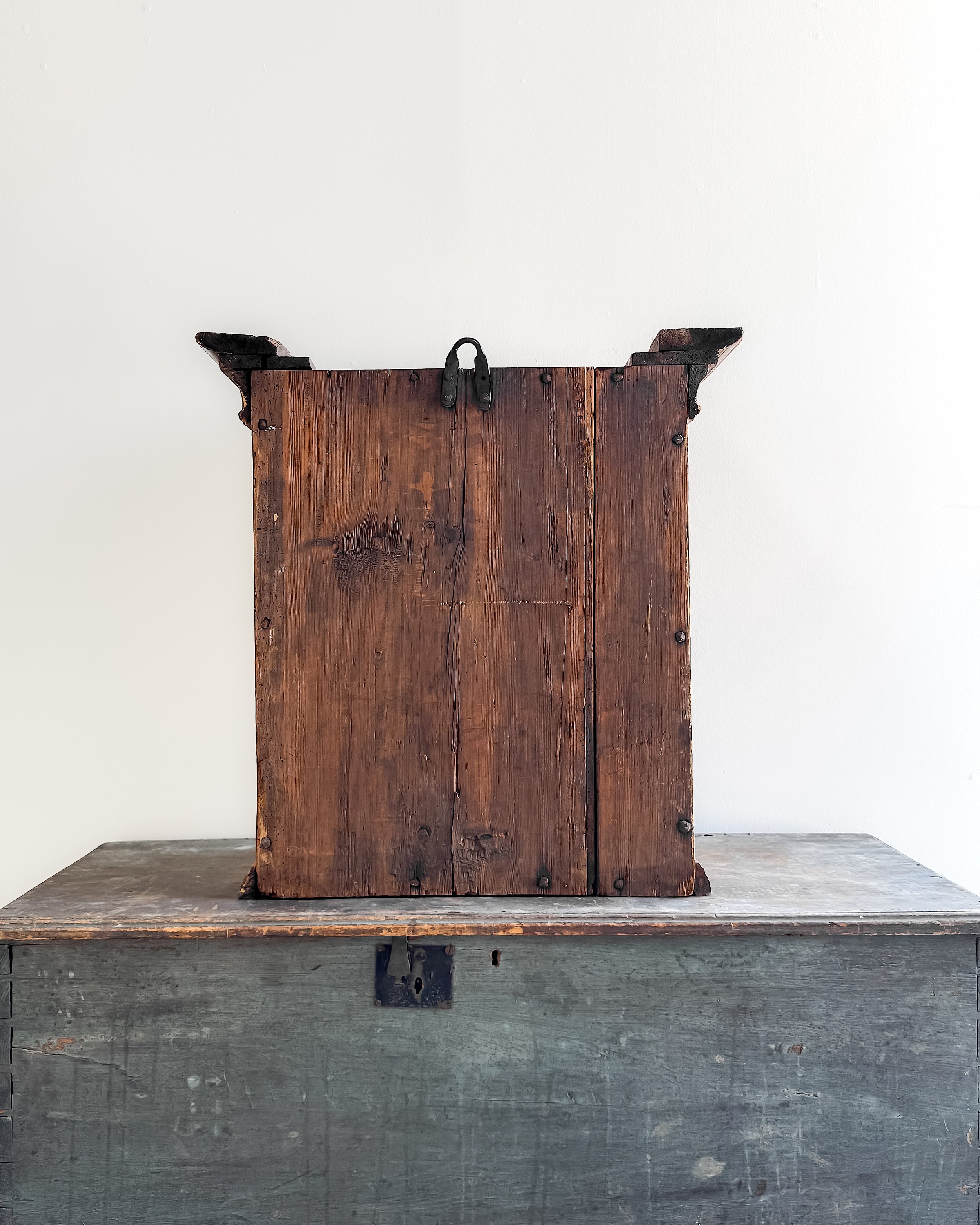 Antique Handmade Swedish Folk Art Cupboard