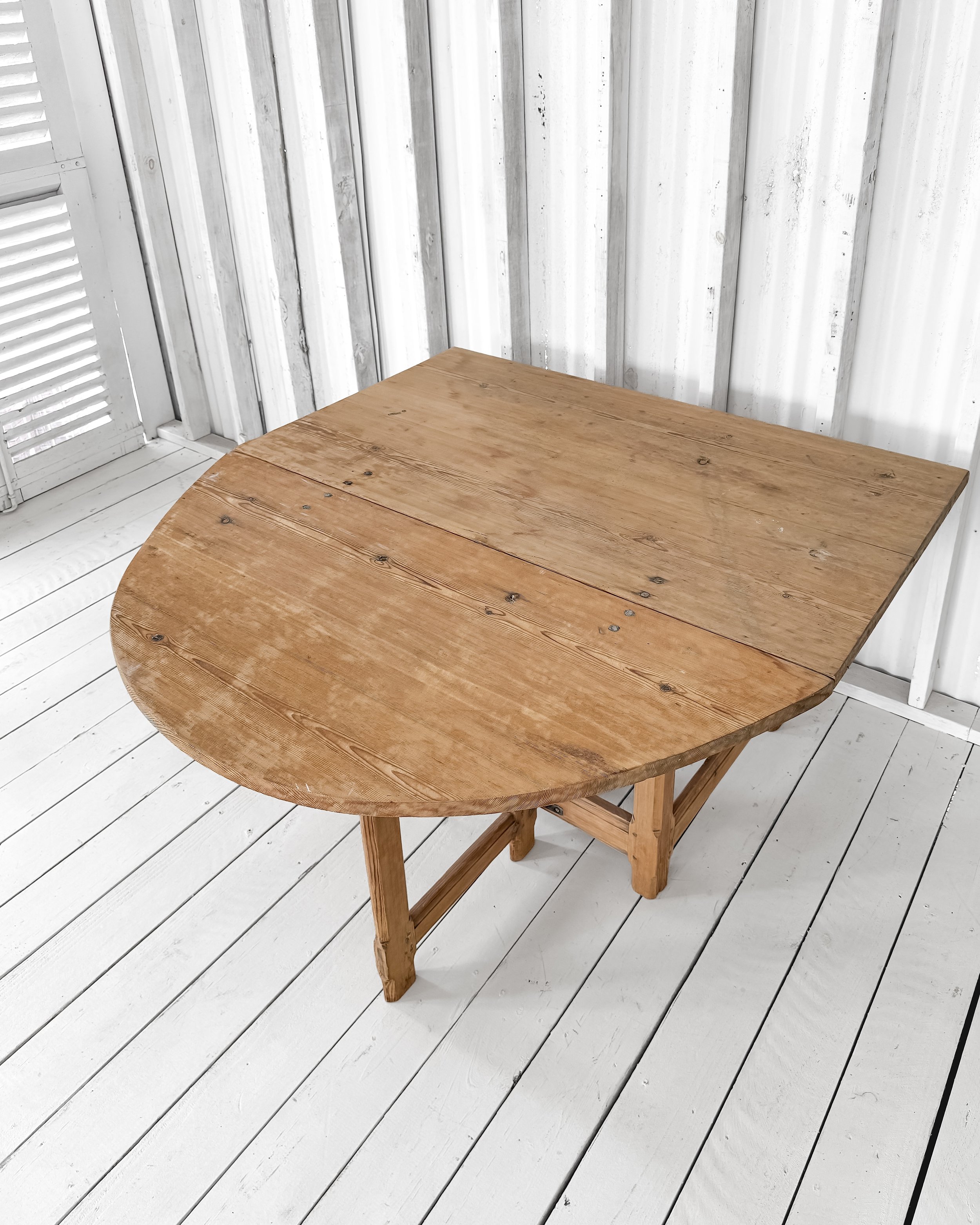 19th Century Swedish One-Sided Drop Leaf Table
