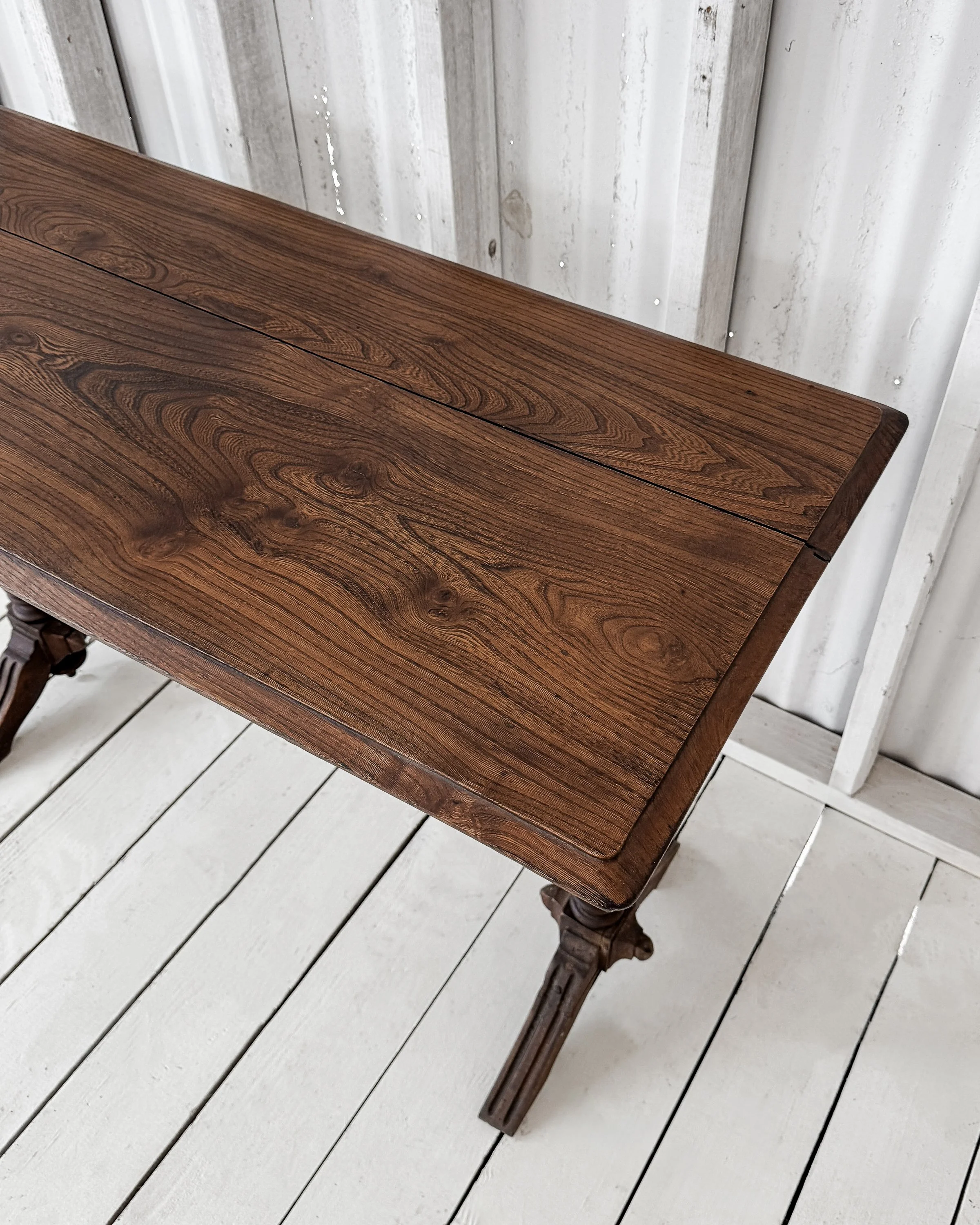 French Pine Bistro Table with Turned Legs