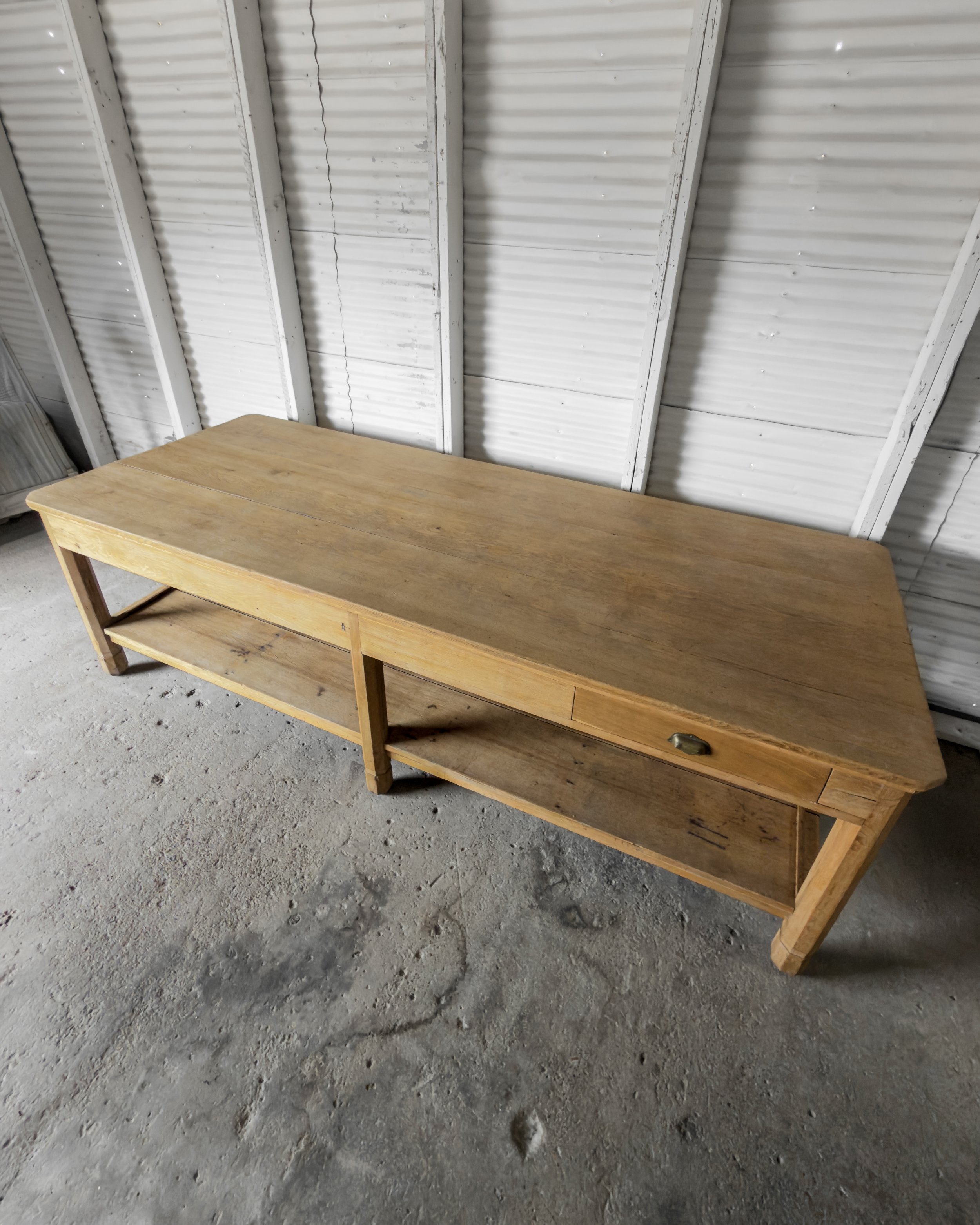 Antique English Oak Work Table | Kitchen Island