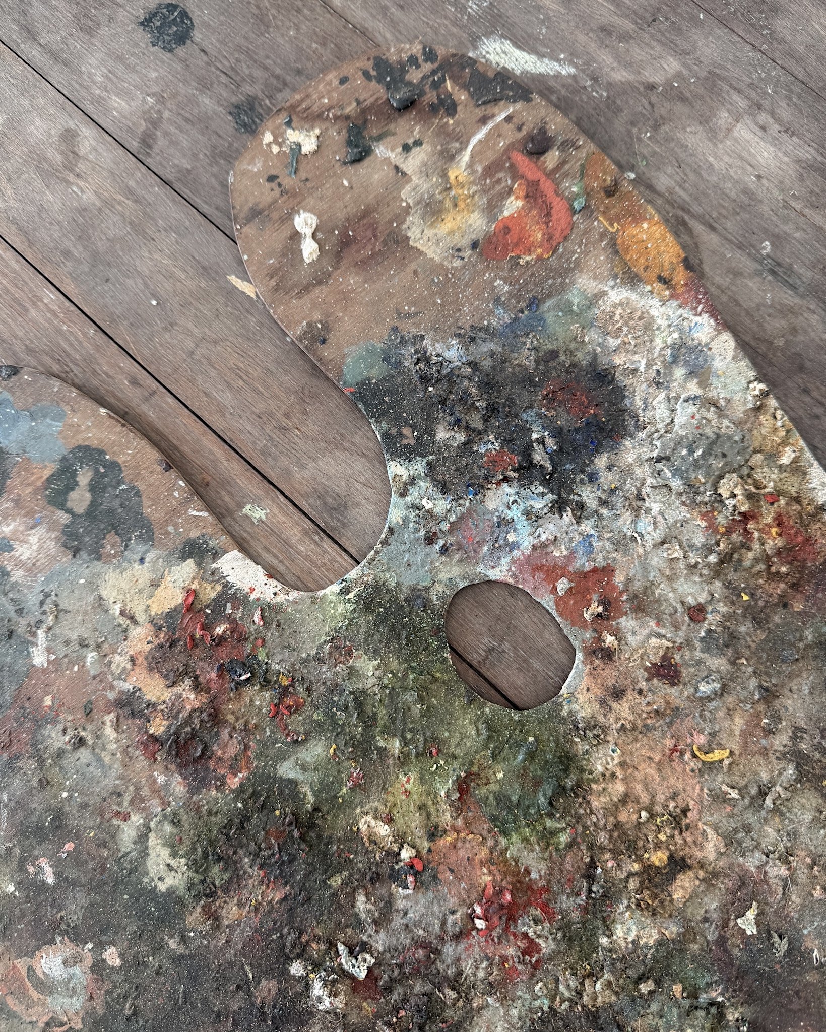 Antique Wooden French Artist's Palette