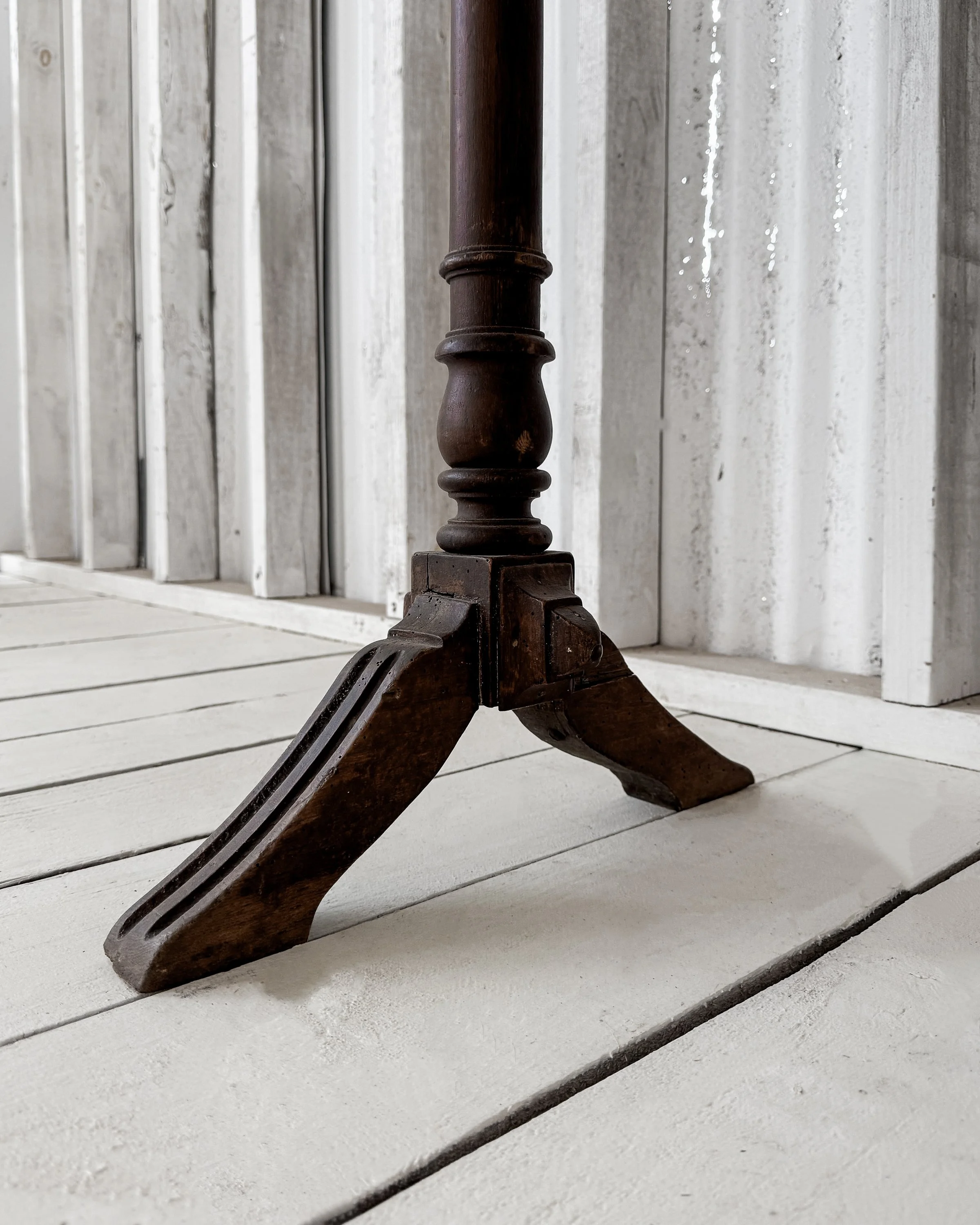 French Pine Bistro Table with Turned Legs