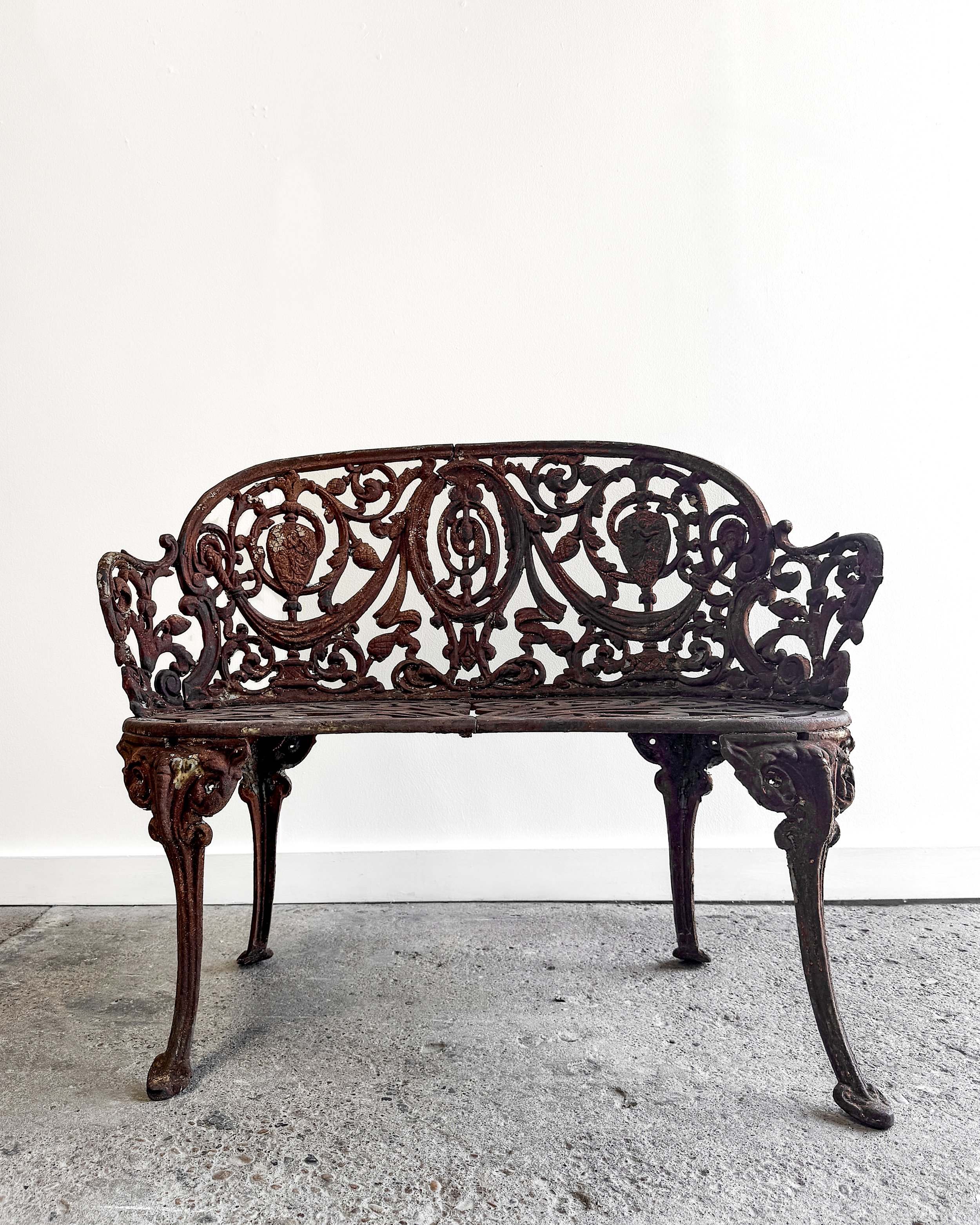 19th Century French Cast Iron Garden Settee