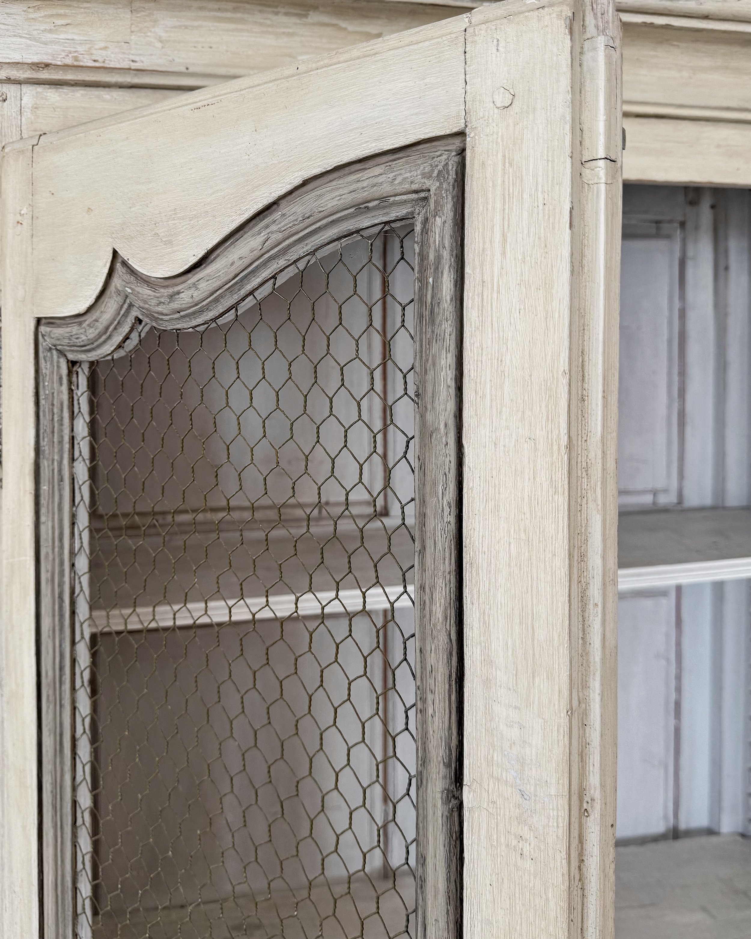 19th Century French Petite Bookcase with Wire Mesh Doors
