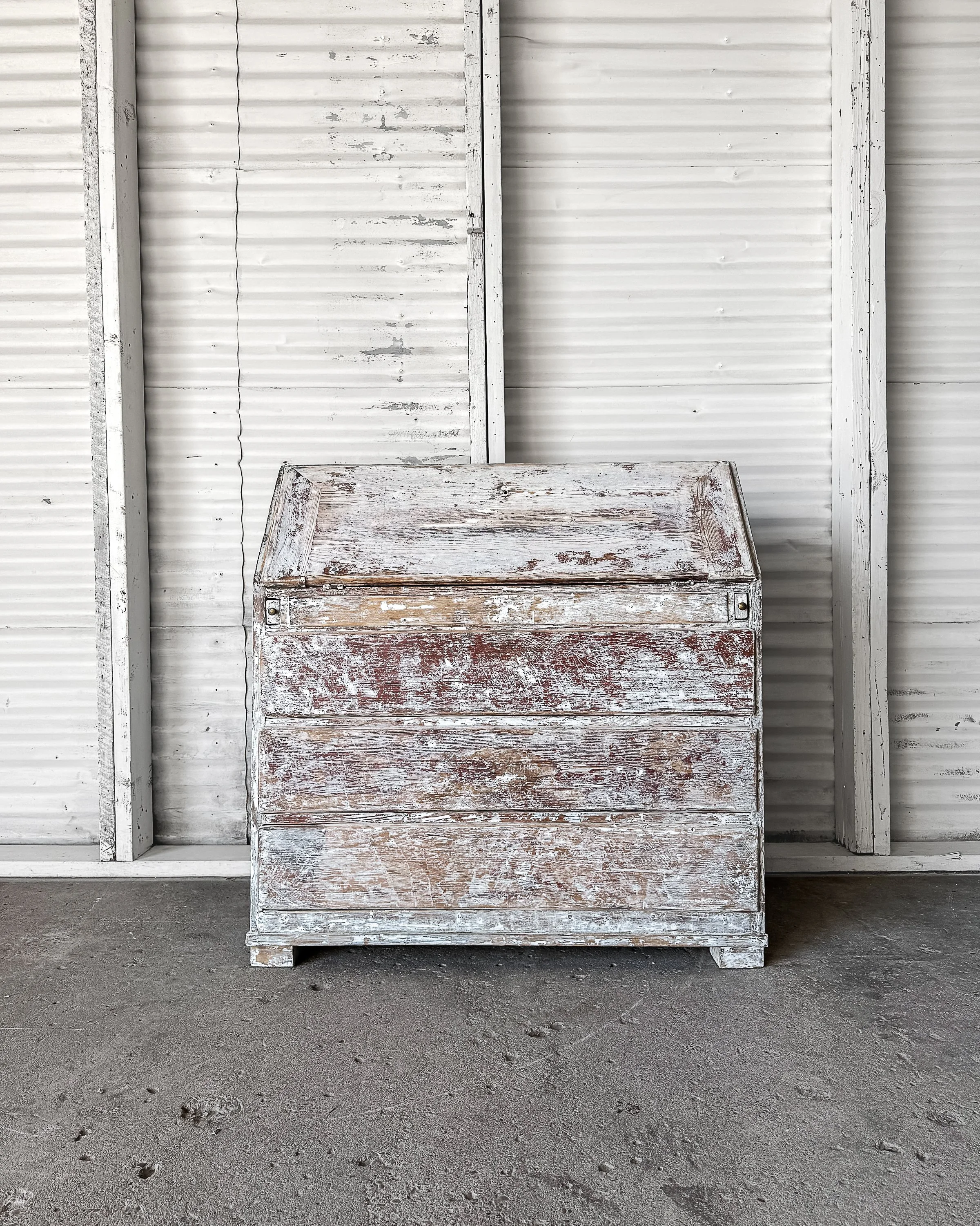 19th C. Swedish Writing Bureau with Dragged Paint