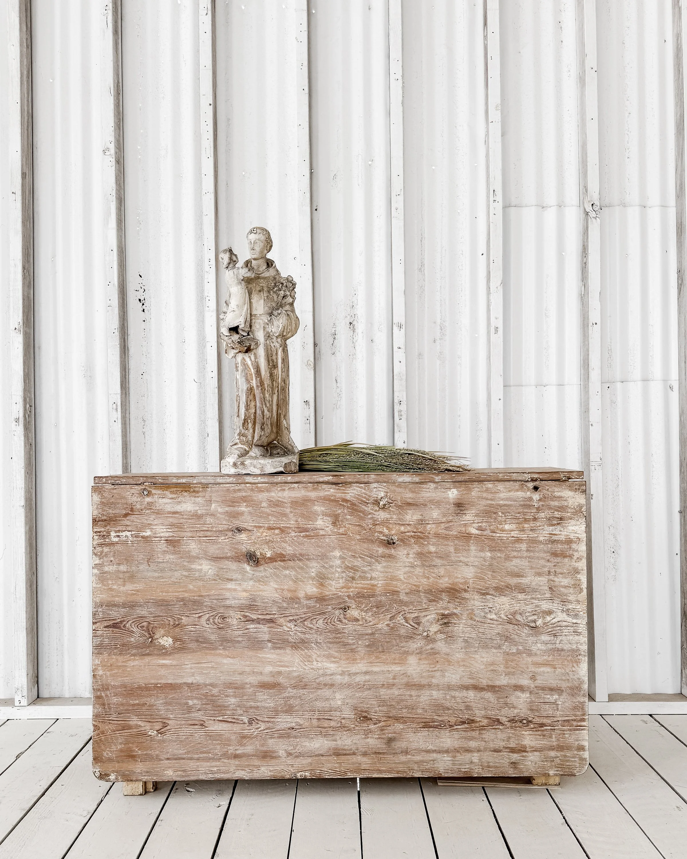 19th-Century Cast Plaster Saint Anthony Statue