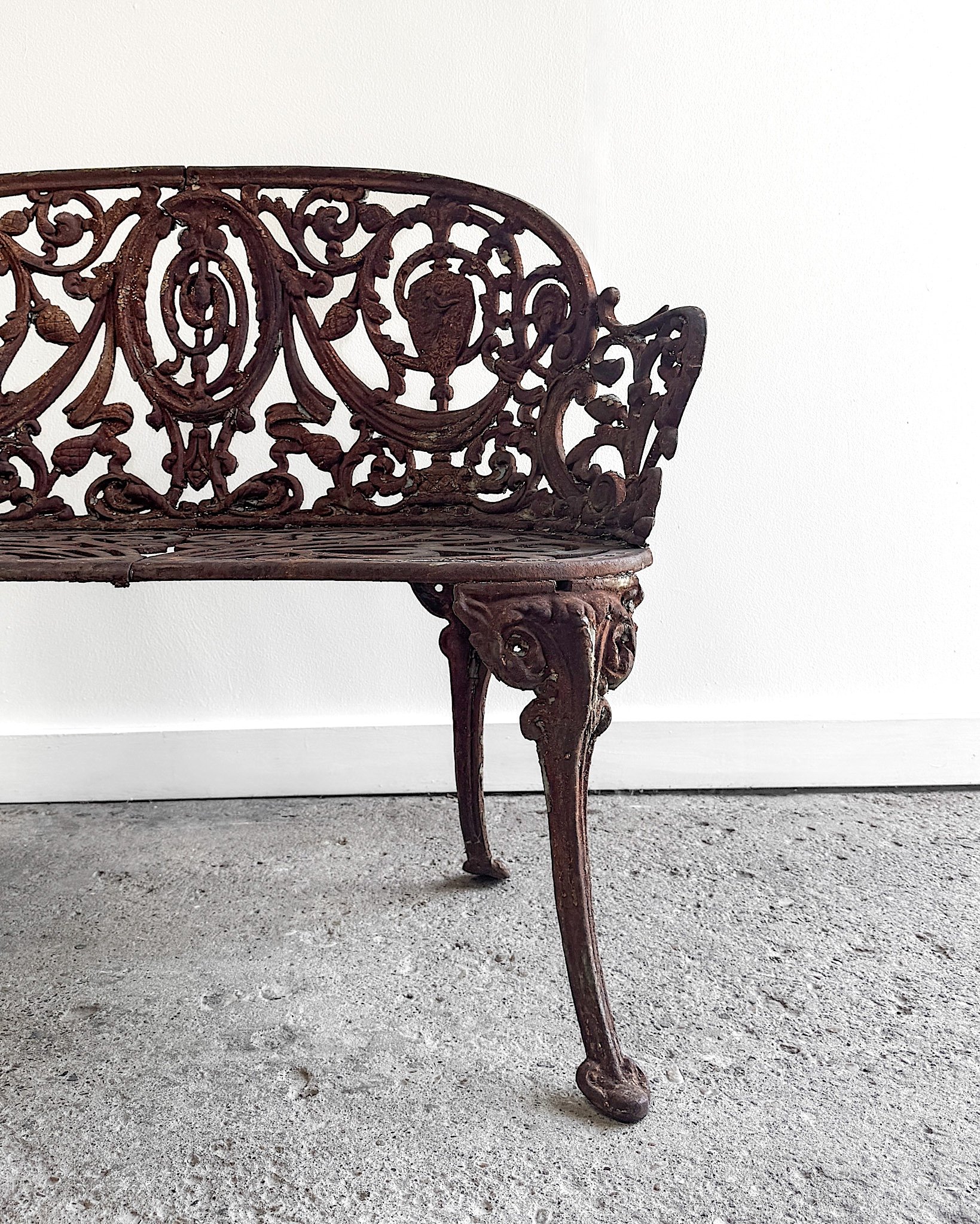 19th Century French Cast Iron Garden Settee