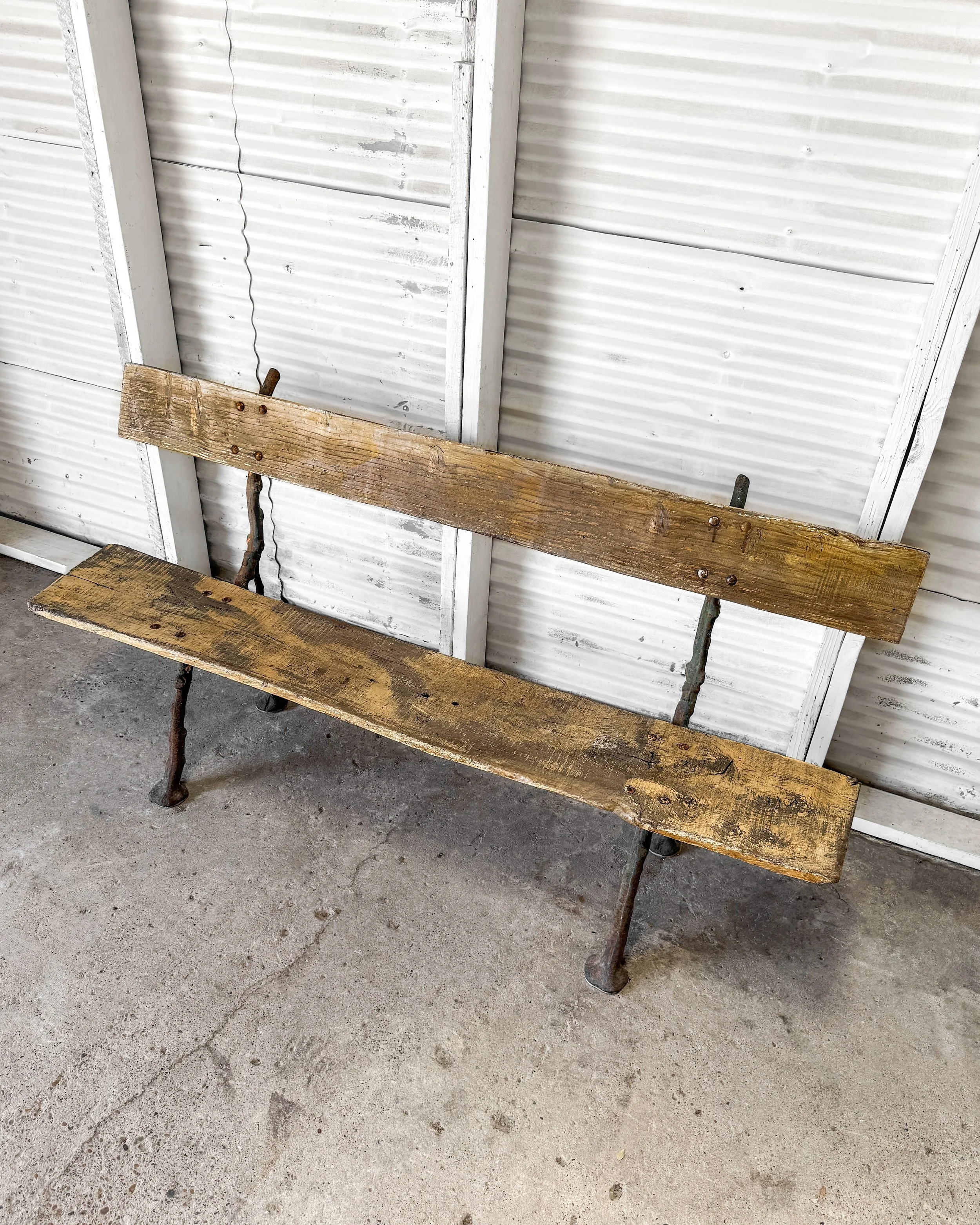19th Century Bench with Cast Iron Tree Branch Frame