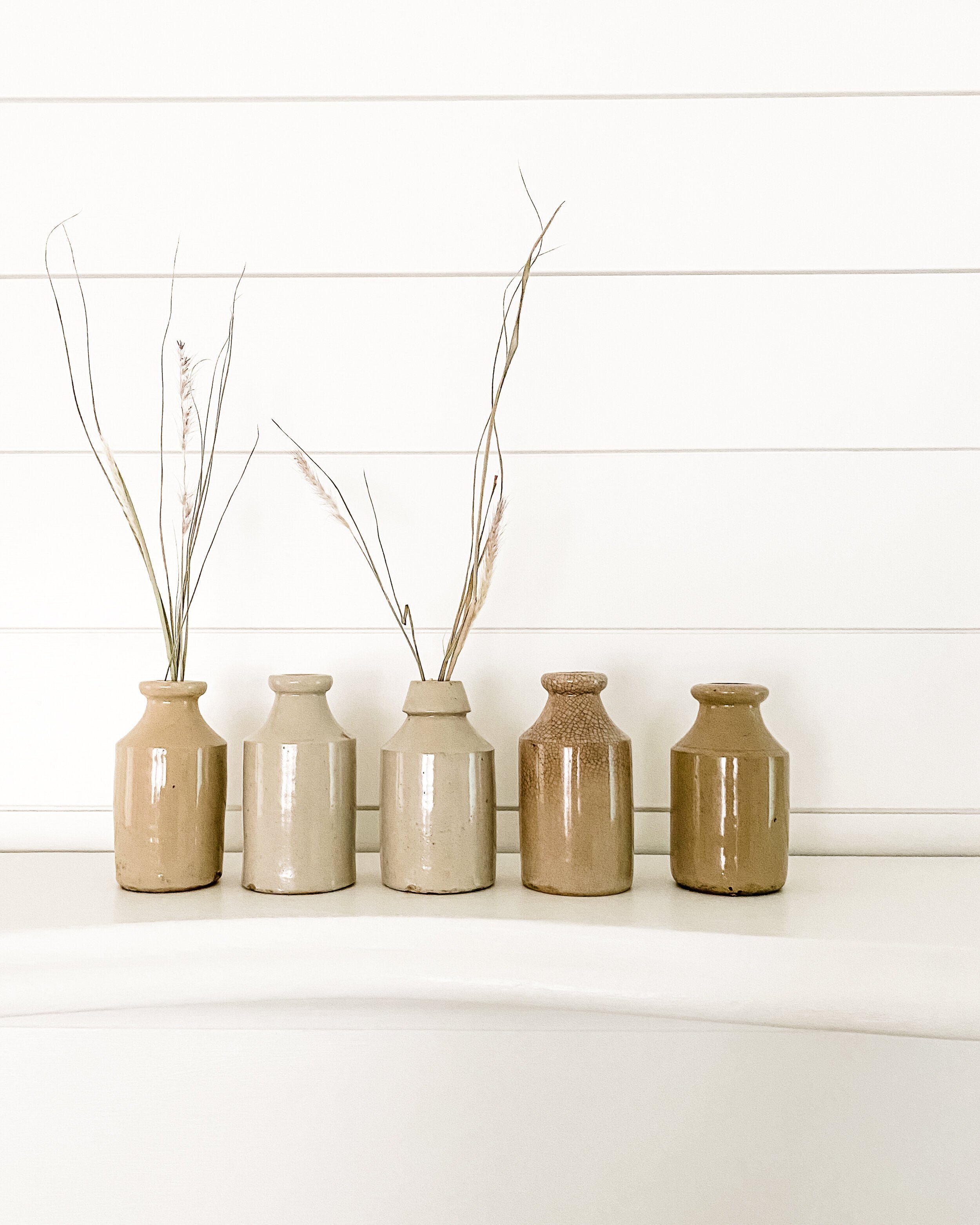 Small Victorian Stoneware Inkwell Bottles