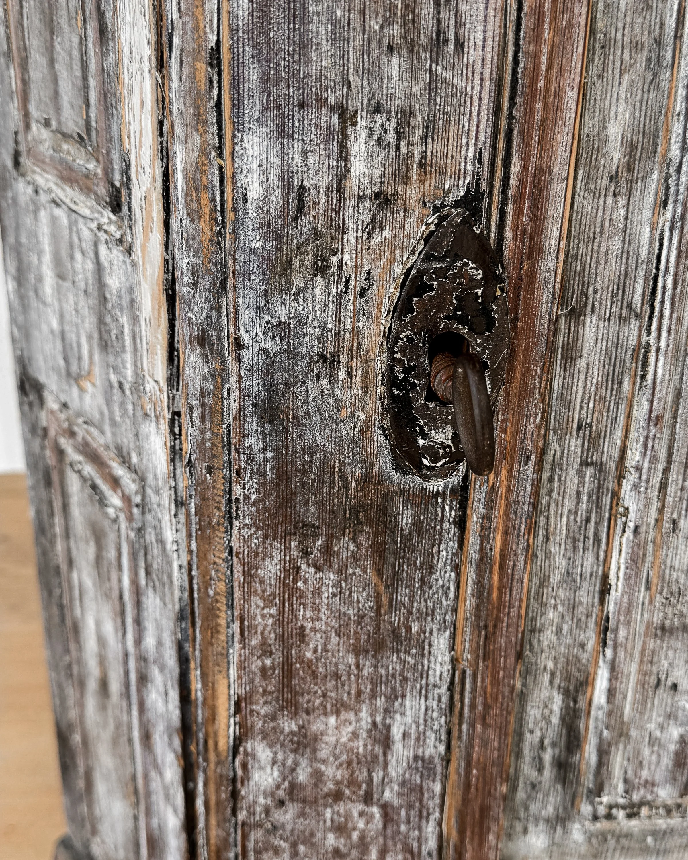 Antique Small Swedish Hanging Corner Cabinet