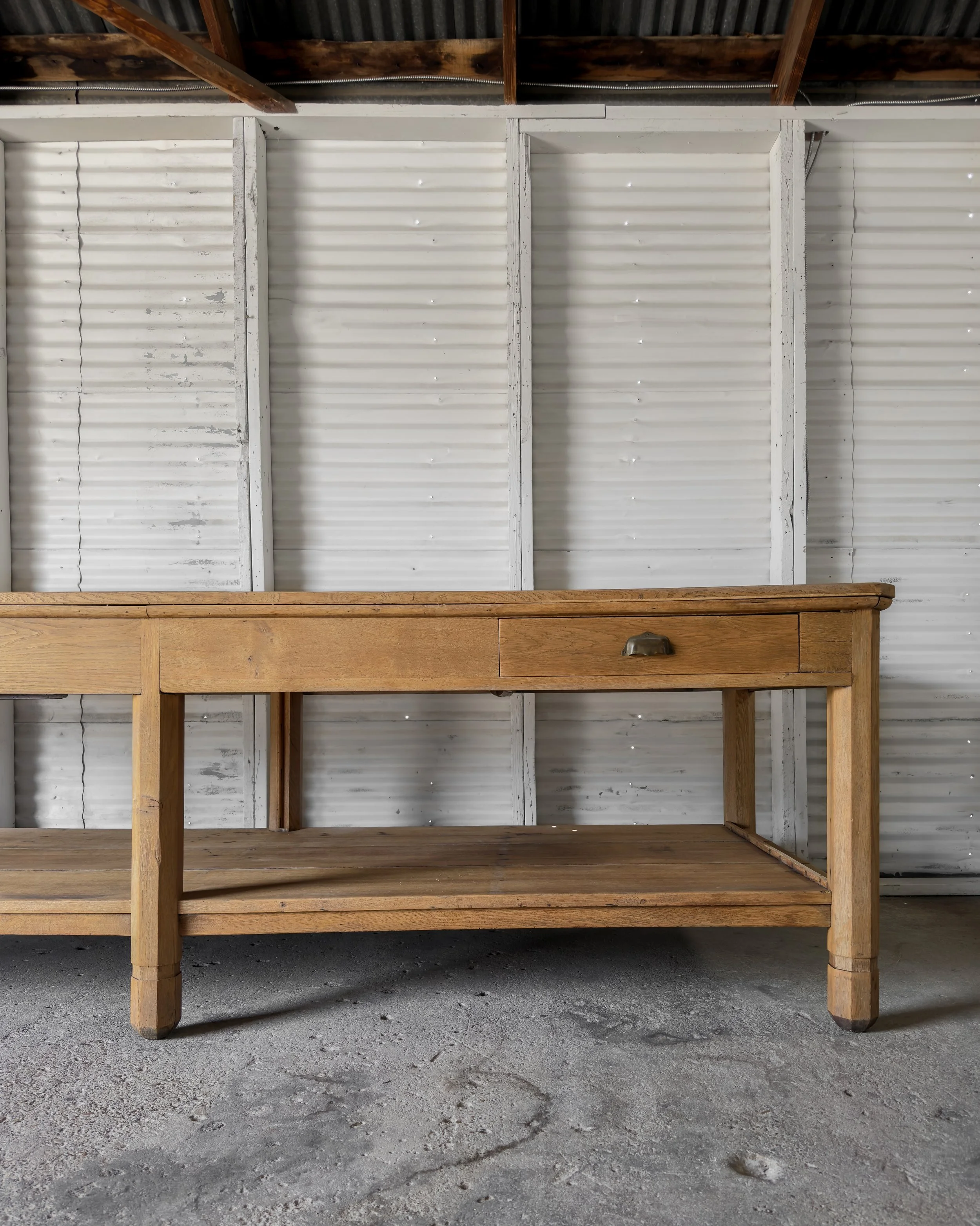 Antique English Oak Work Table | Kitchen Island