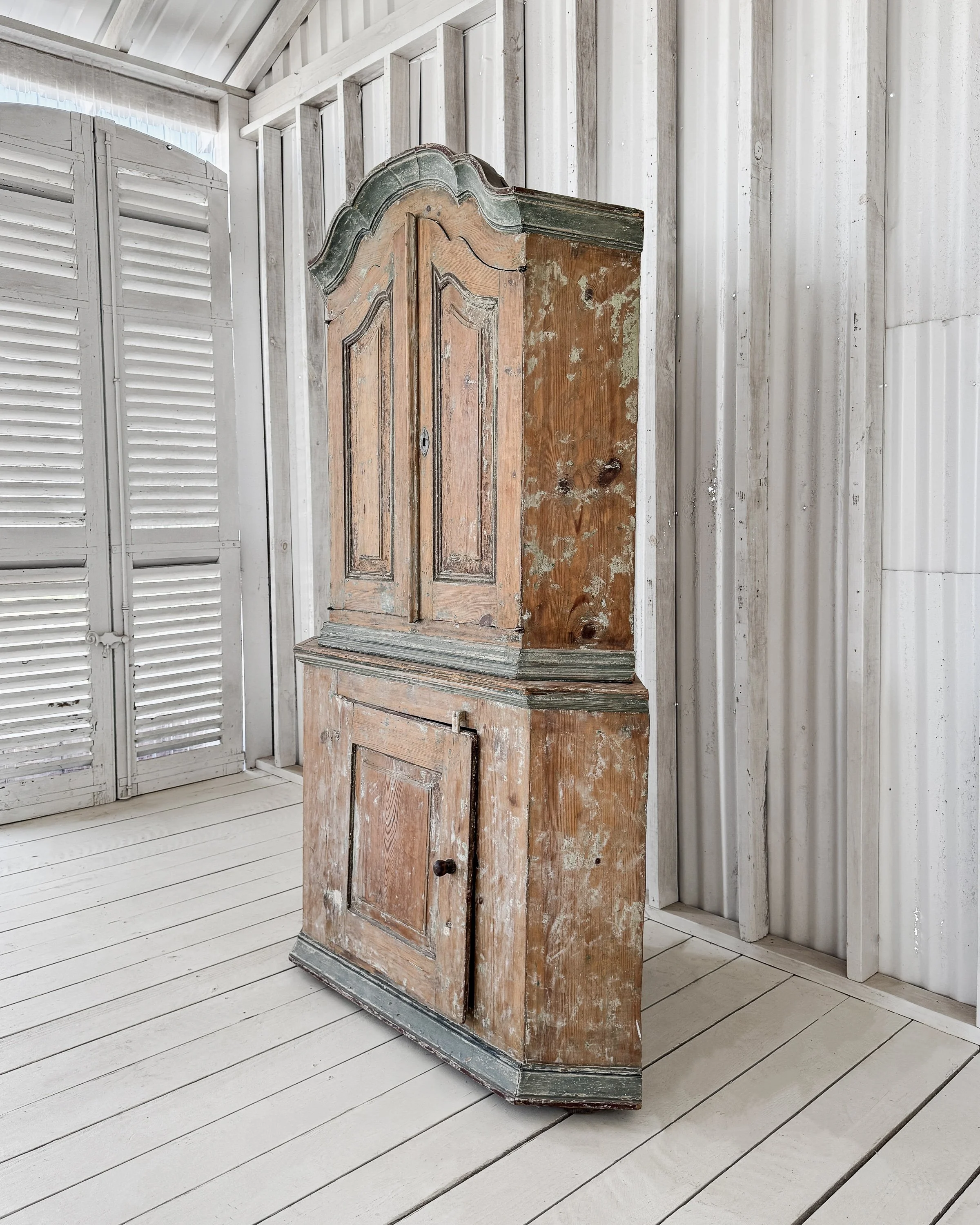 Late Baroque Swedish Corner Cupboard