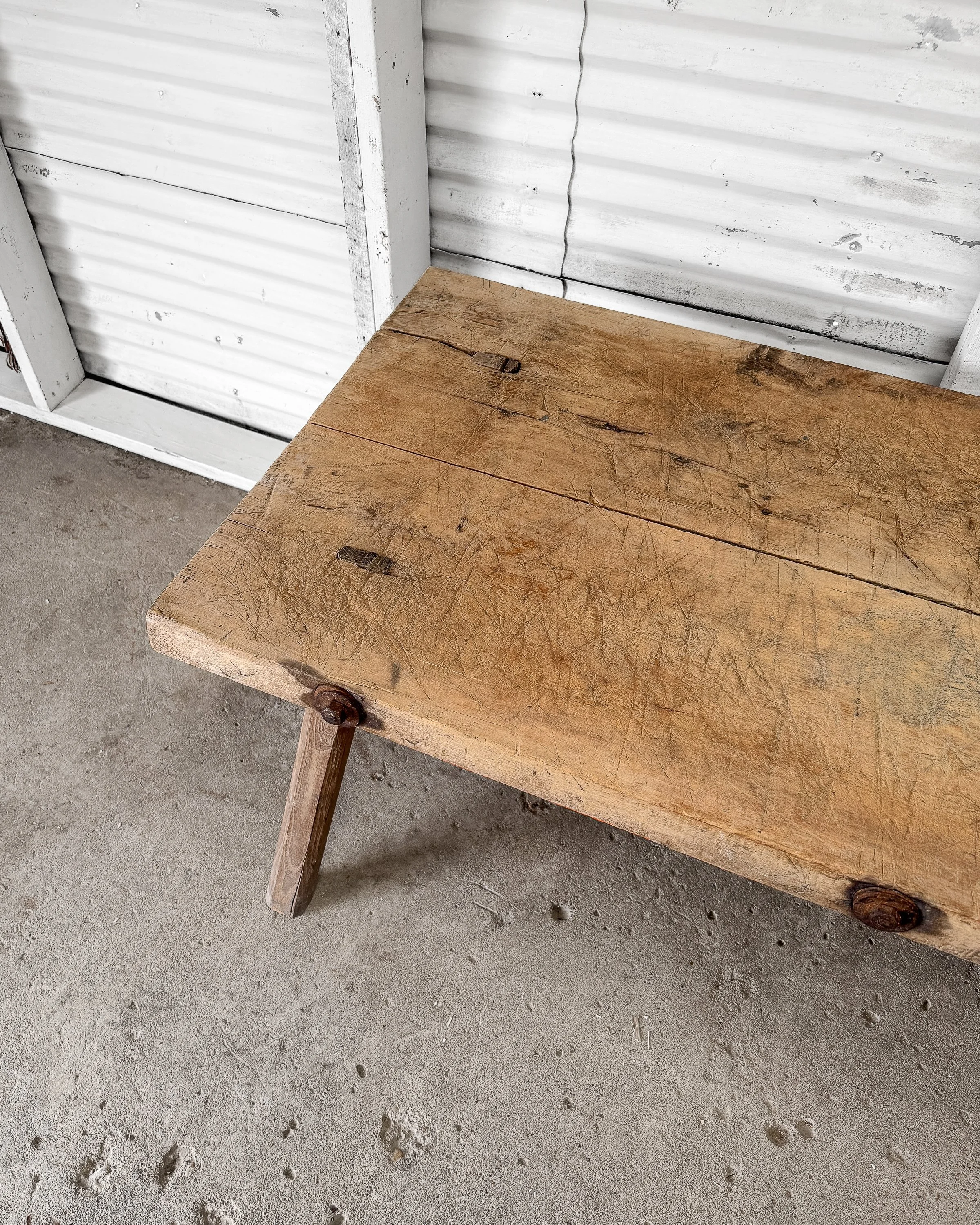 Antique Hungarian Console Work Table with Pegged Legs
