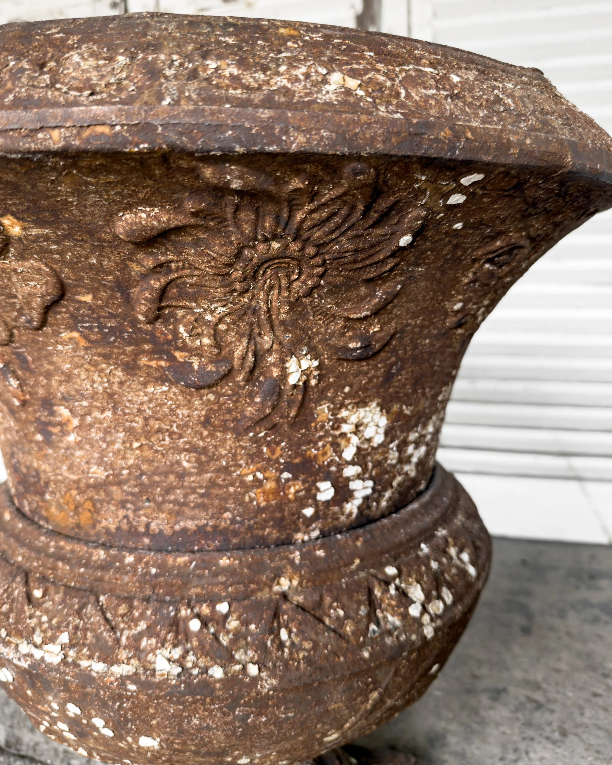 Antique Victorian Cast Iron Garden Urn
