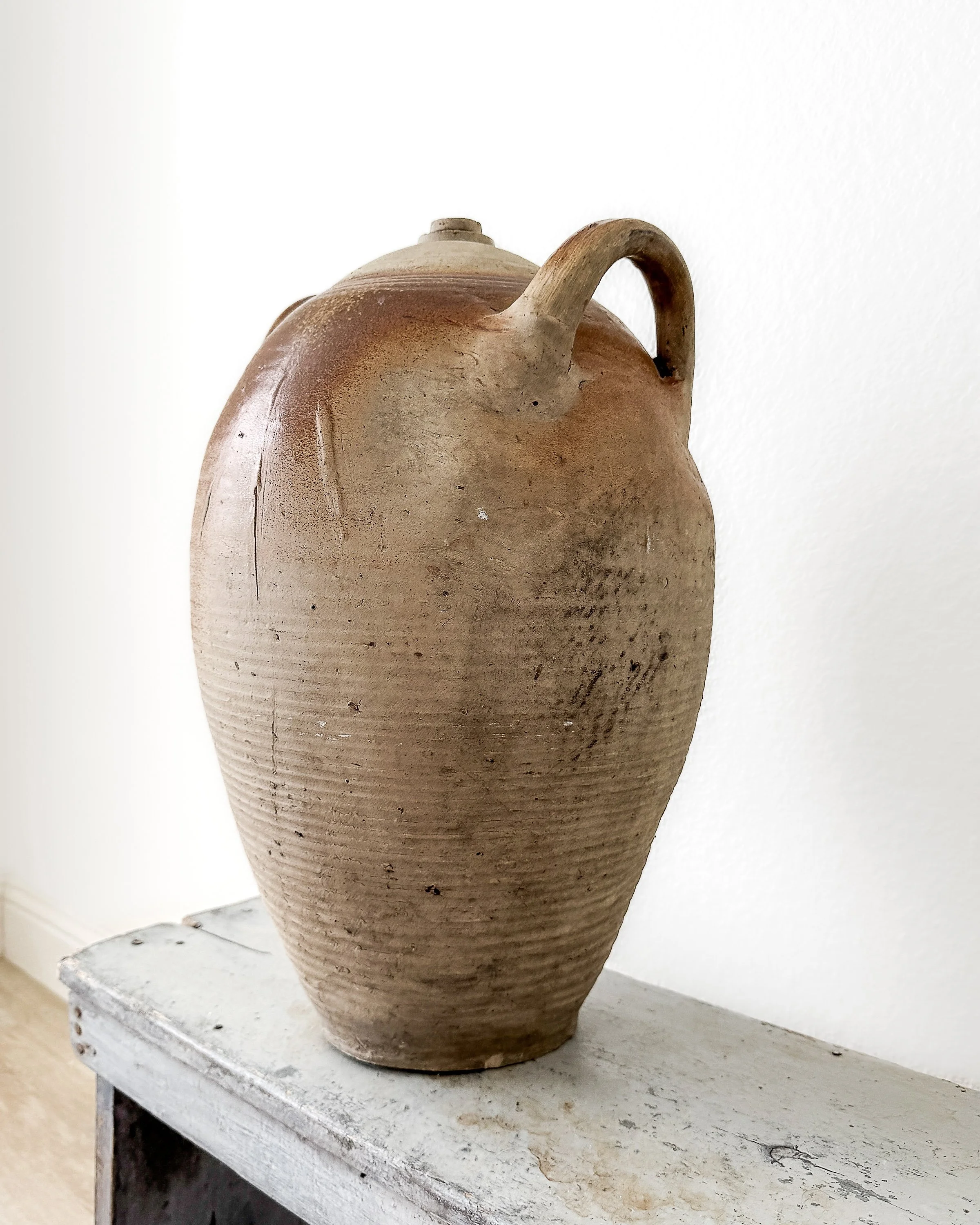 19th Century French Stoneware Olive Oil Jugs