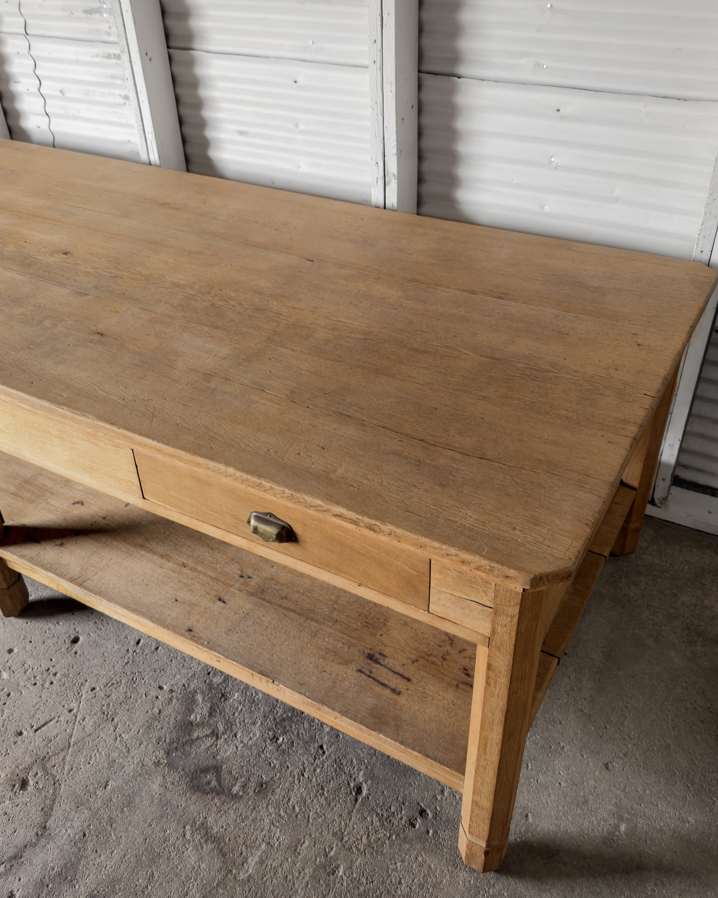 Antique English Oak Work Table | Kitchen Island