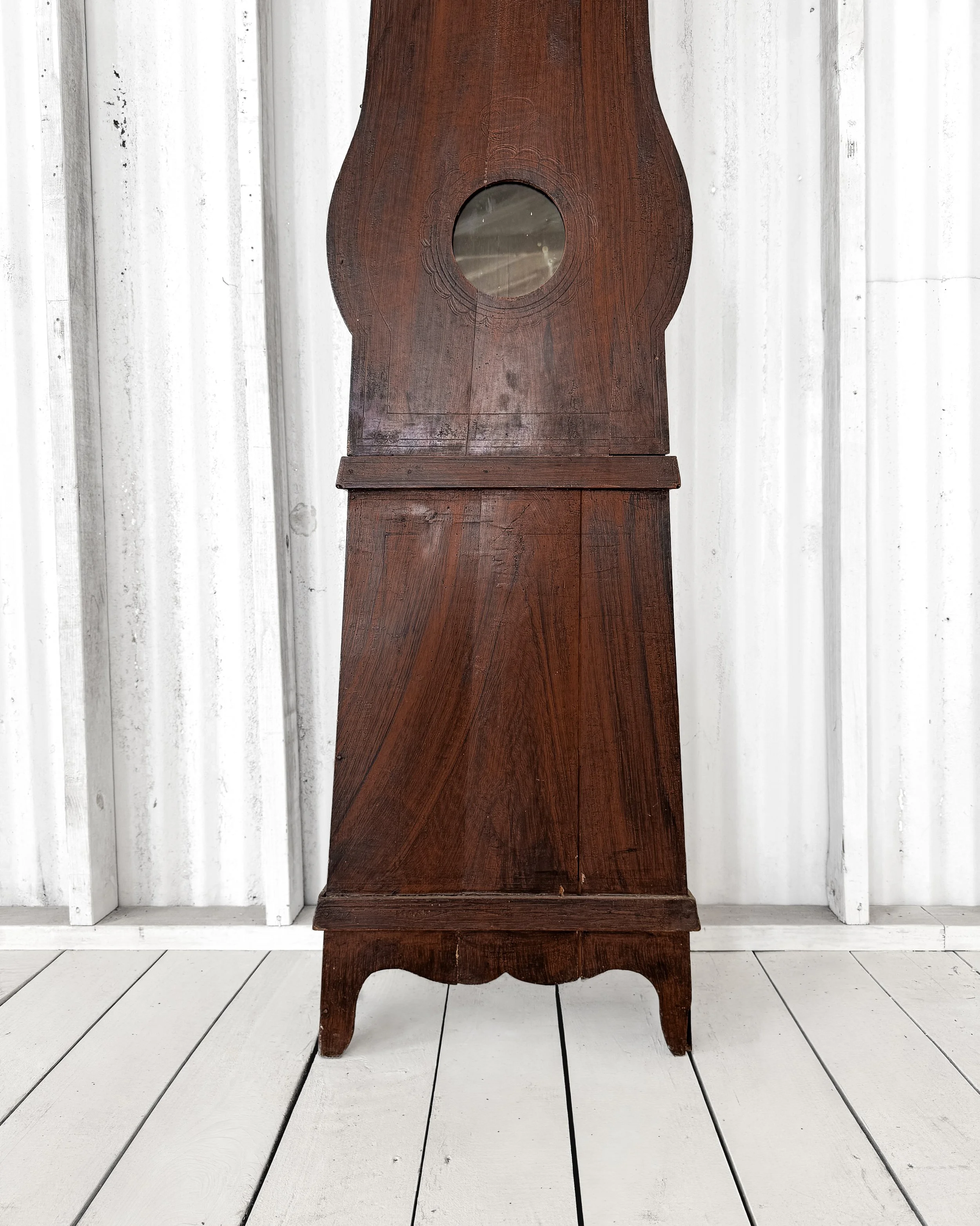 Antique French Tall Case Clock with Brass Face