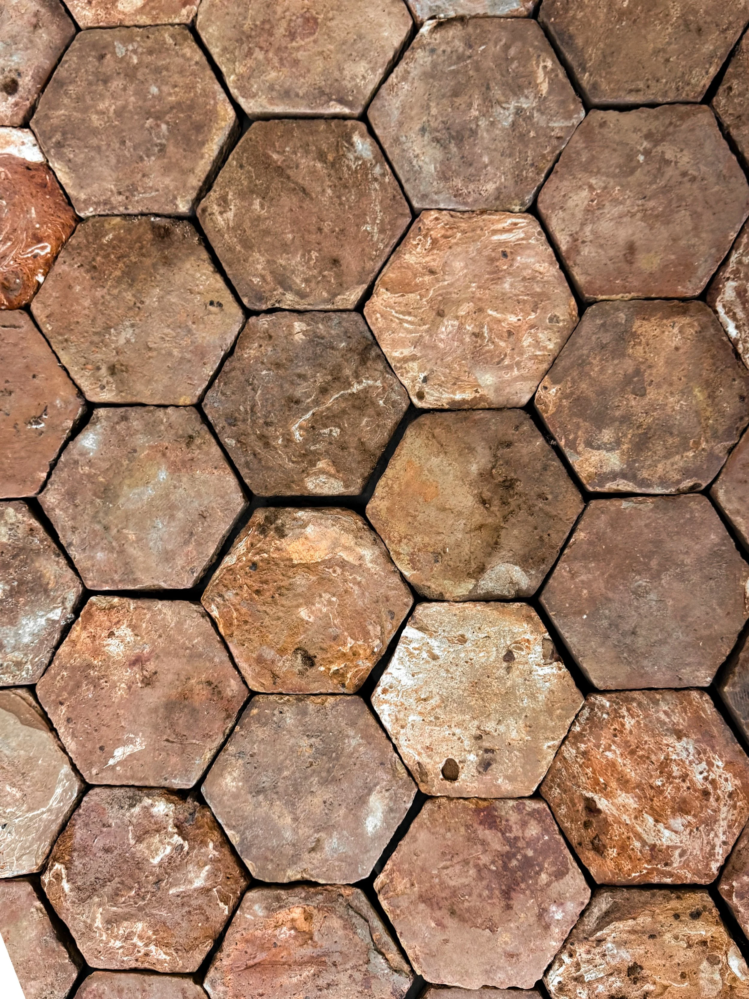 Antique Reclaimed French Terracotta Hexagon Tile