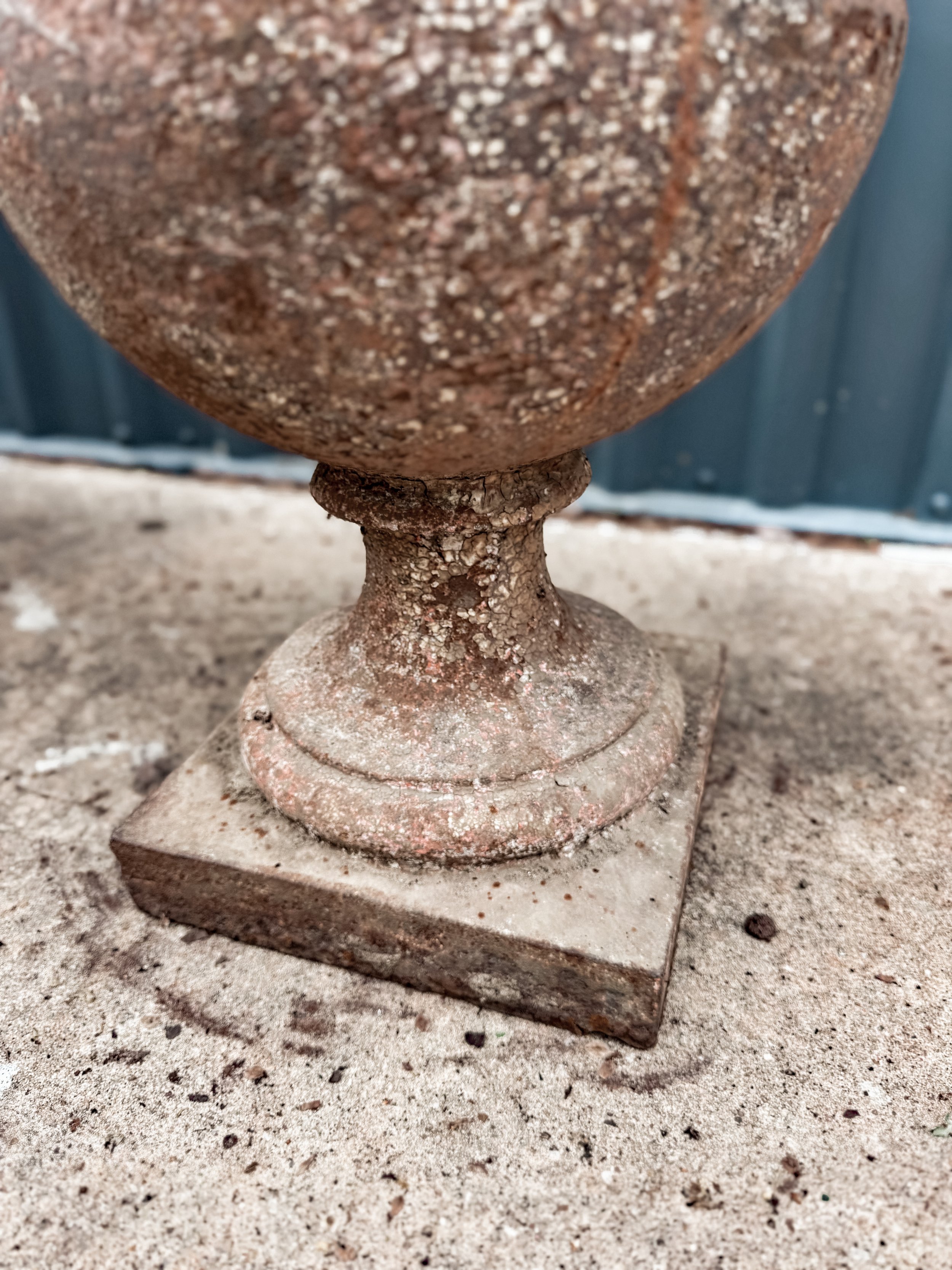 Antique French Cast Iron Medicis Campana Garden Urns