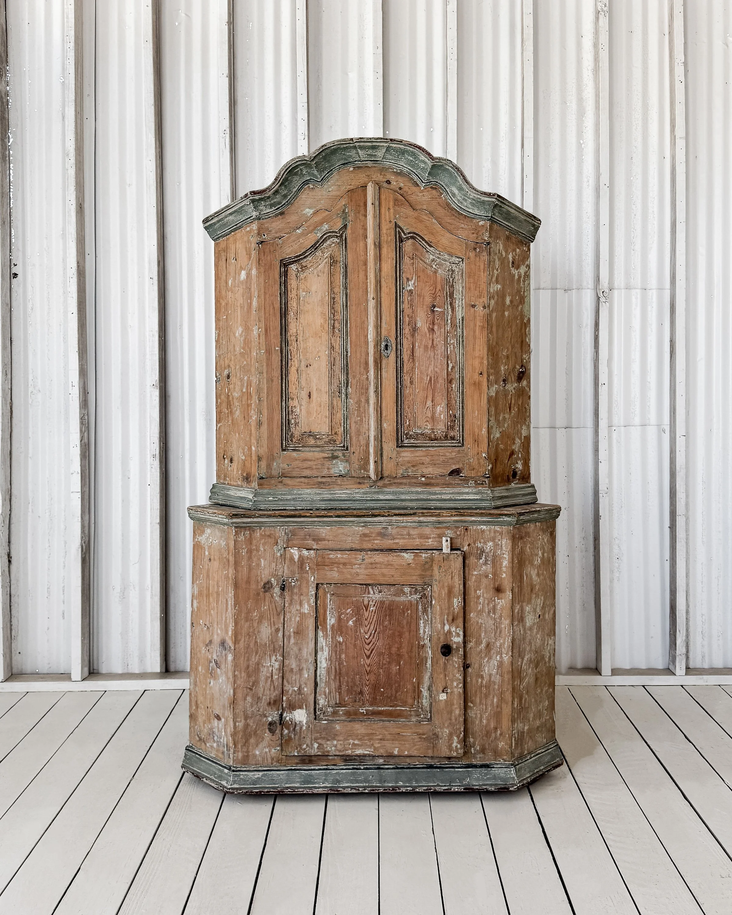Late Baroque Swedish Corner Cupboard