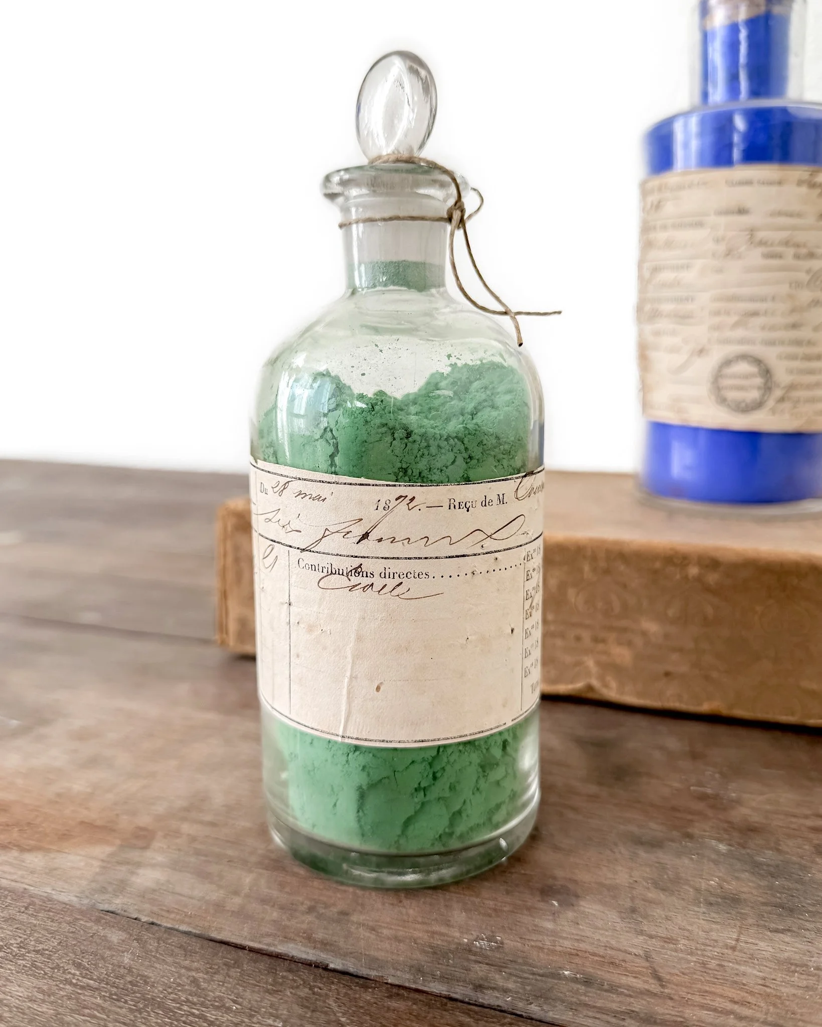 19th Century French Paint Pigments in Glass Bottles