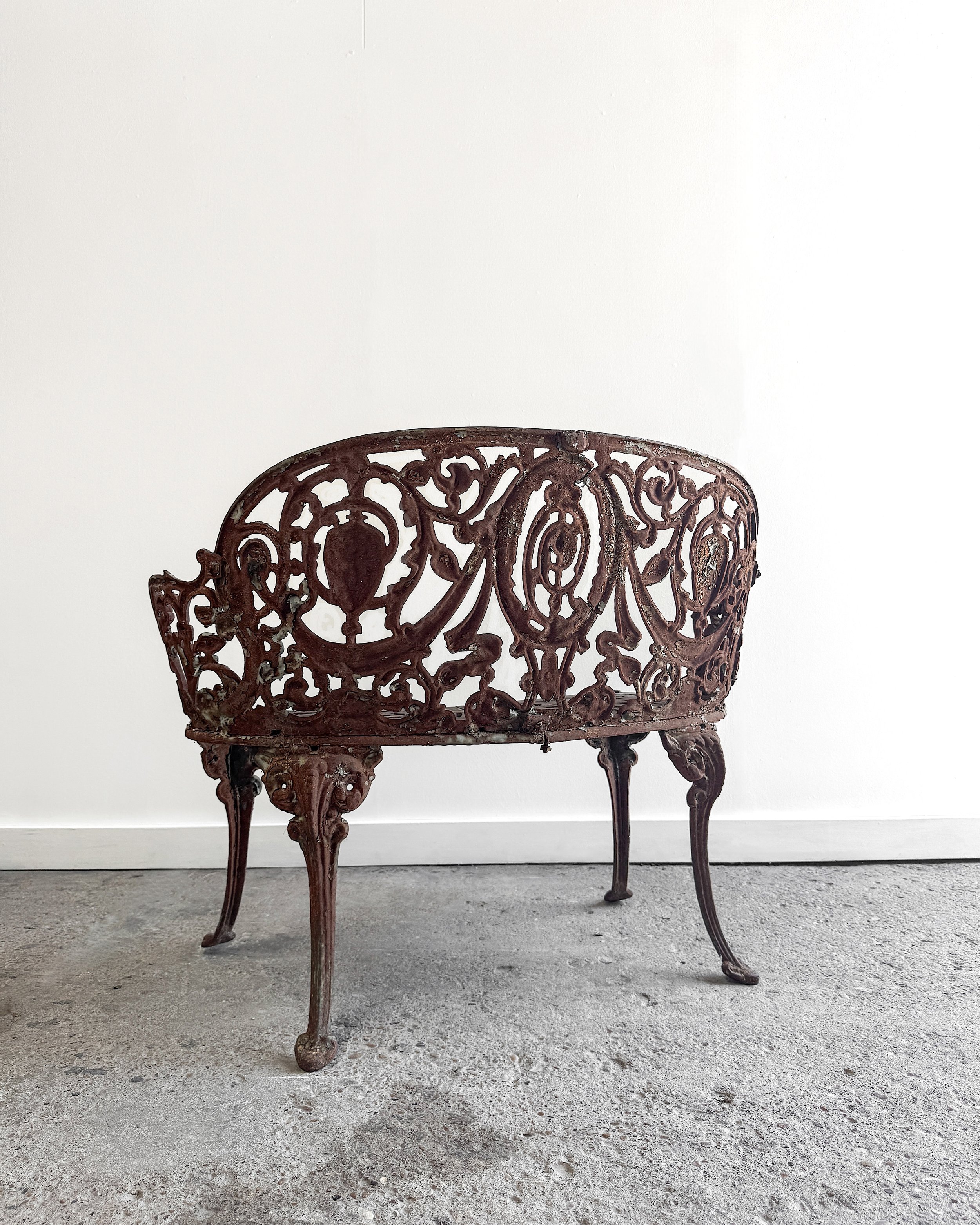 19th Century French Cast Iron Garden Settee