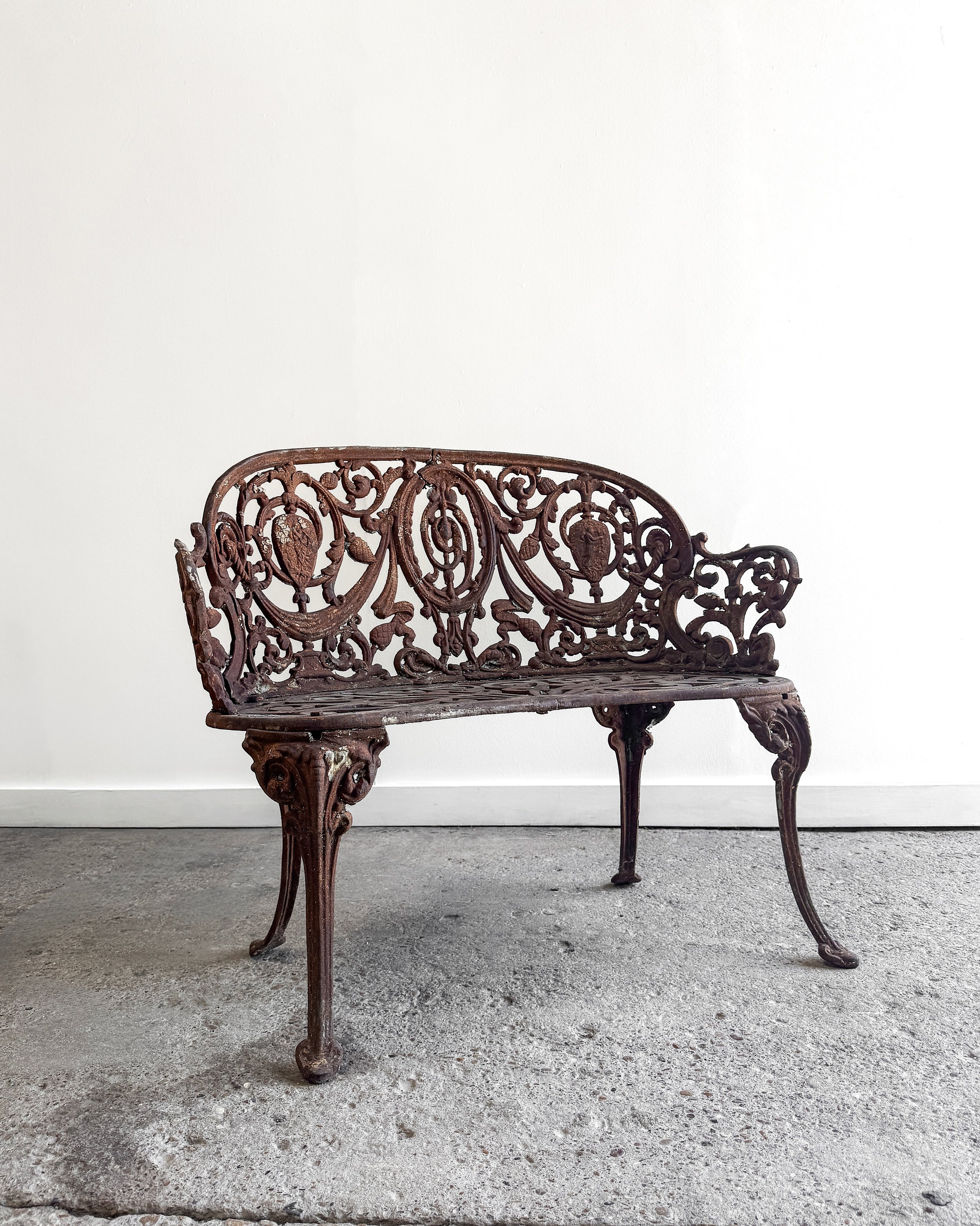 19th Century French Cast Iron Garden Settee