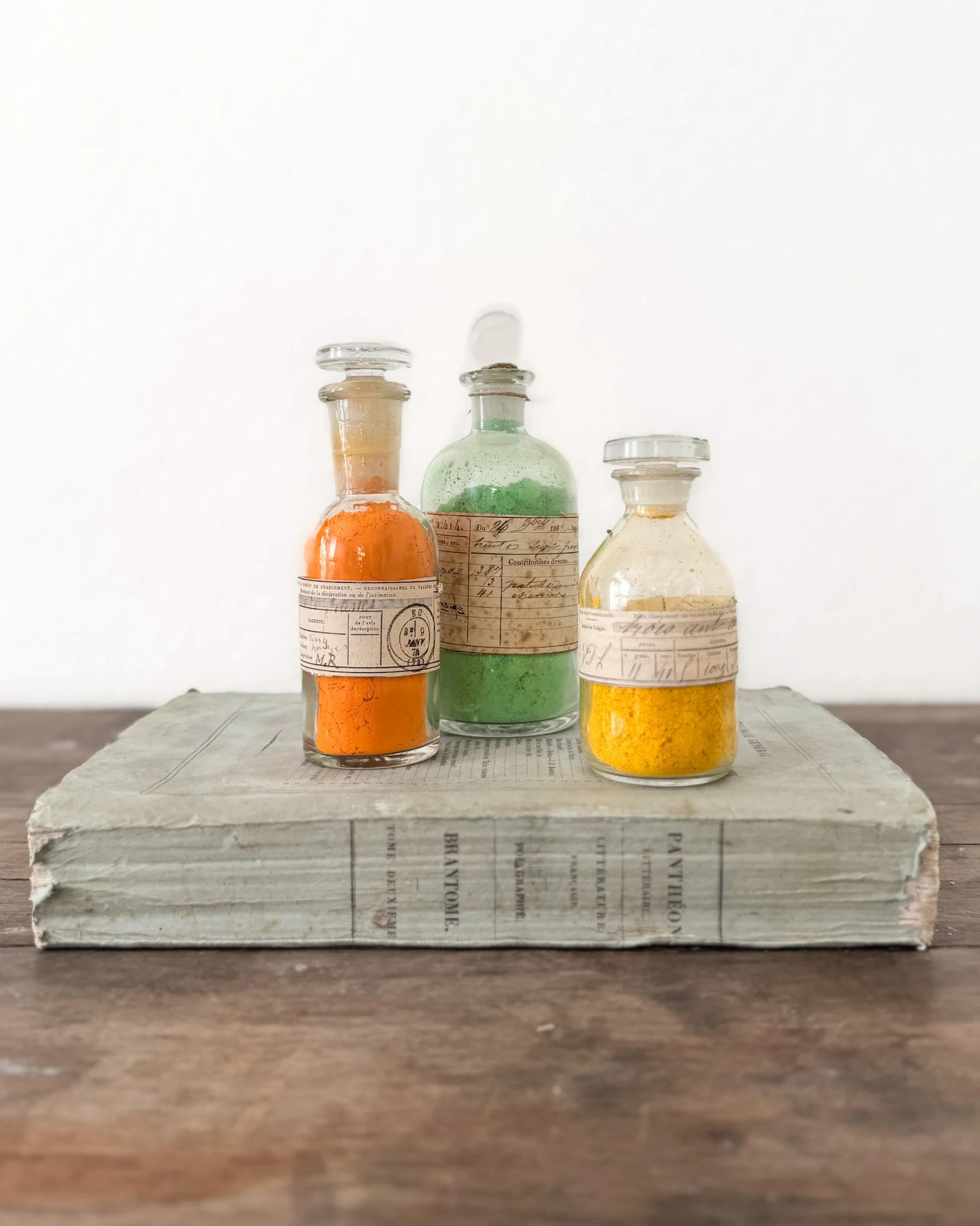 19th Century French Paint Pigments in Glass Bottles