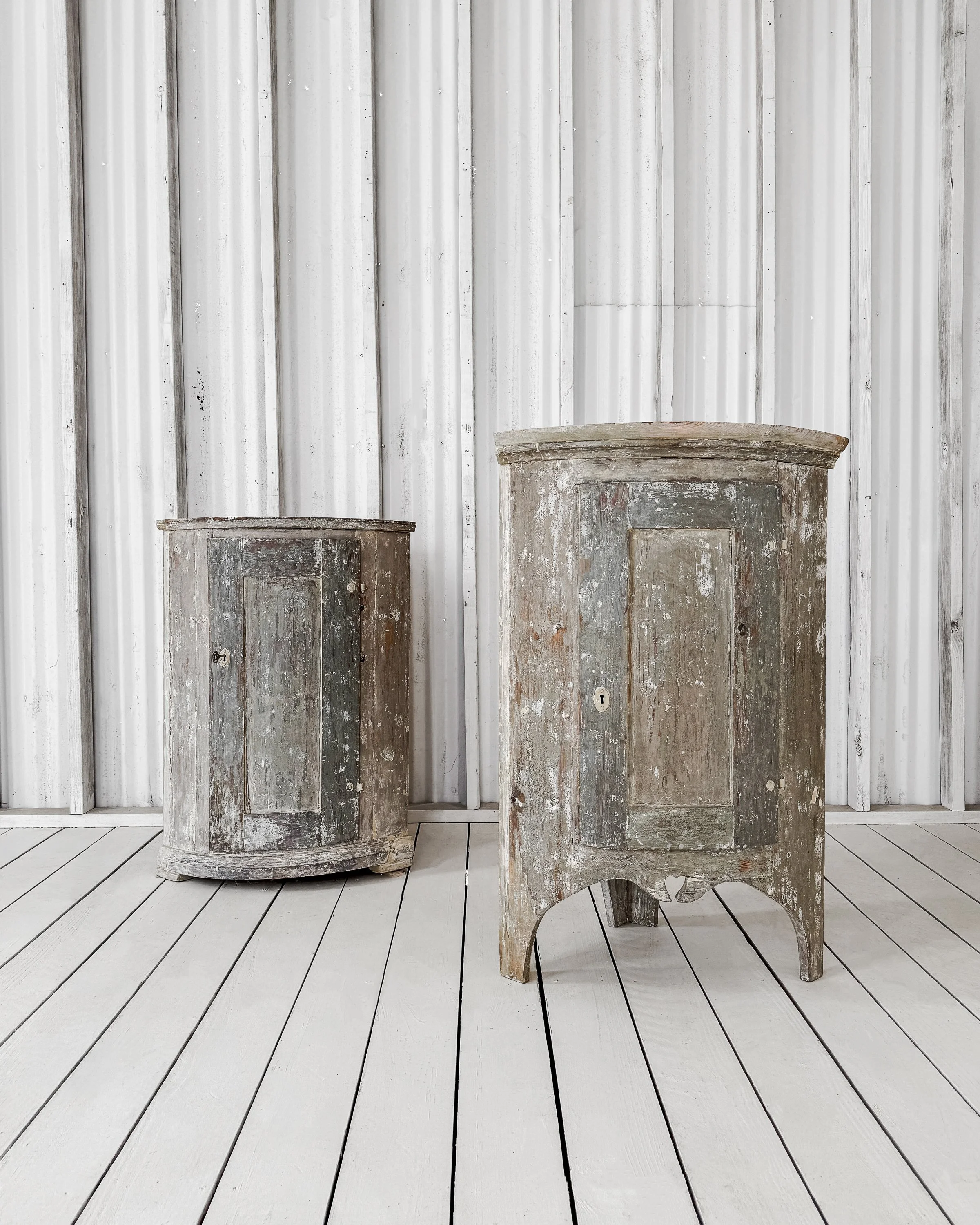 Late 18th Century Narrow Swedish Corner Cupboard