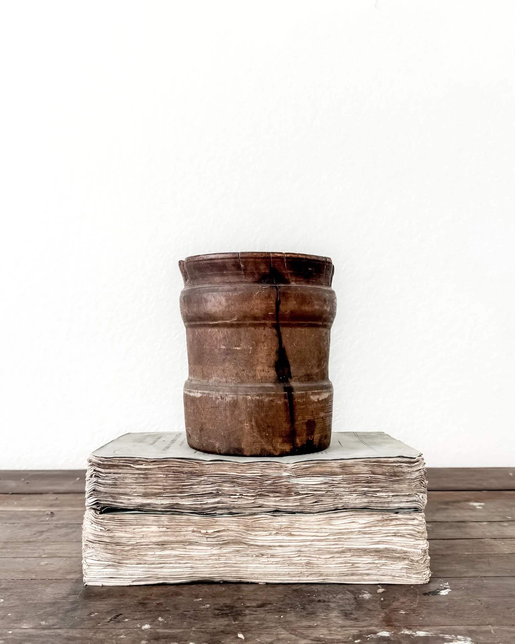 Antique Wooden Mortar