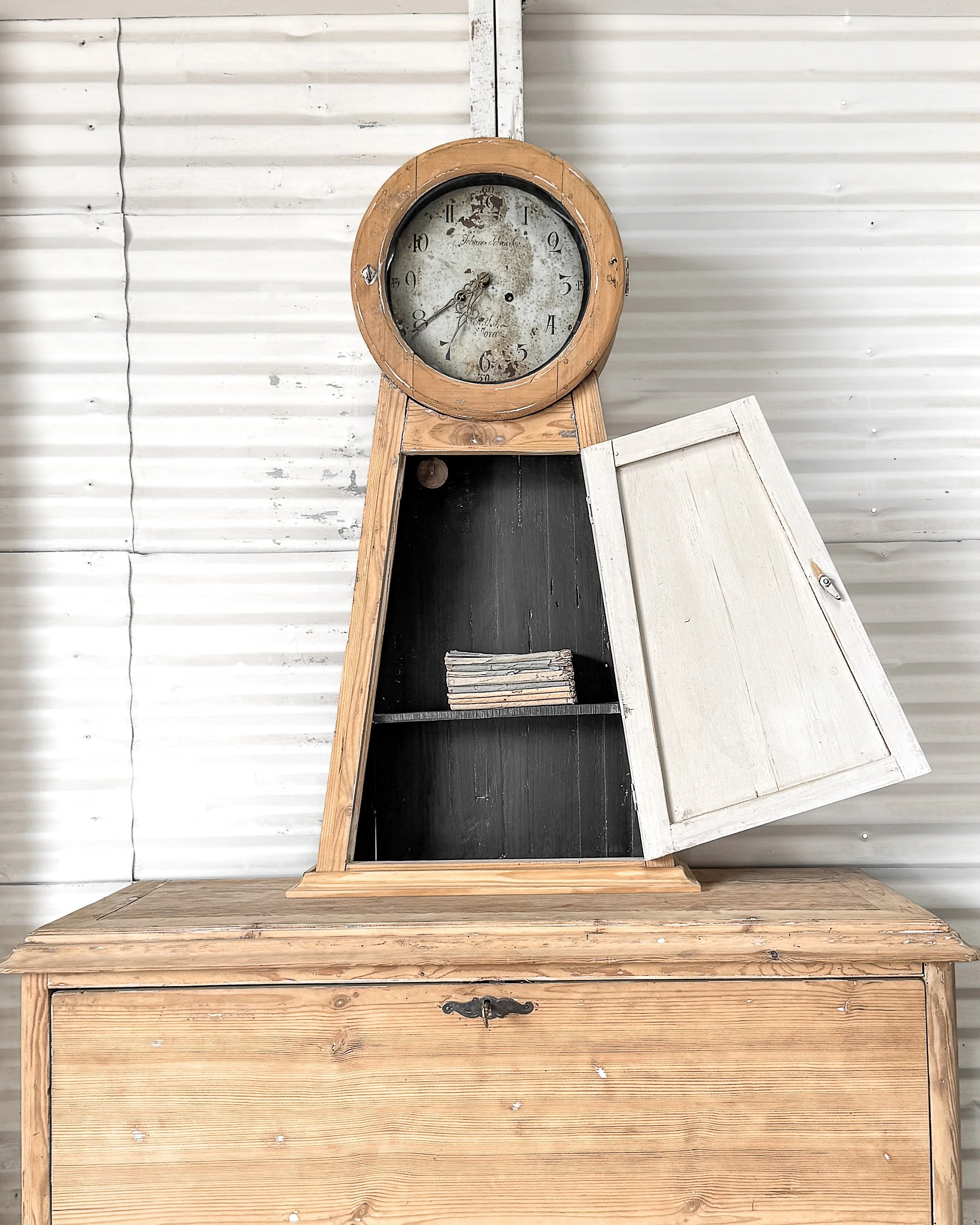 18th century Swedish Gustavian Mora Clock Secretary