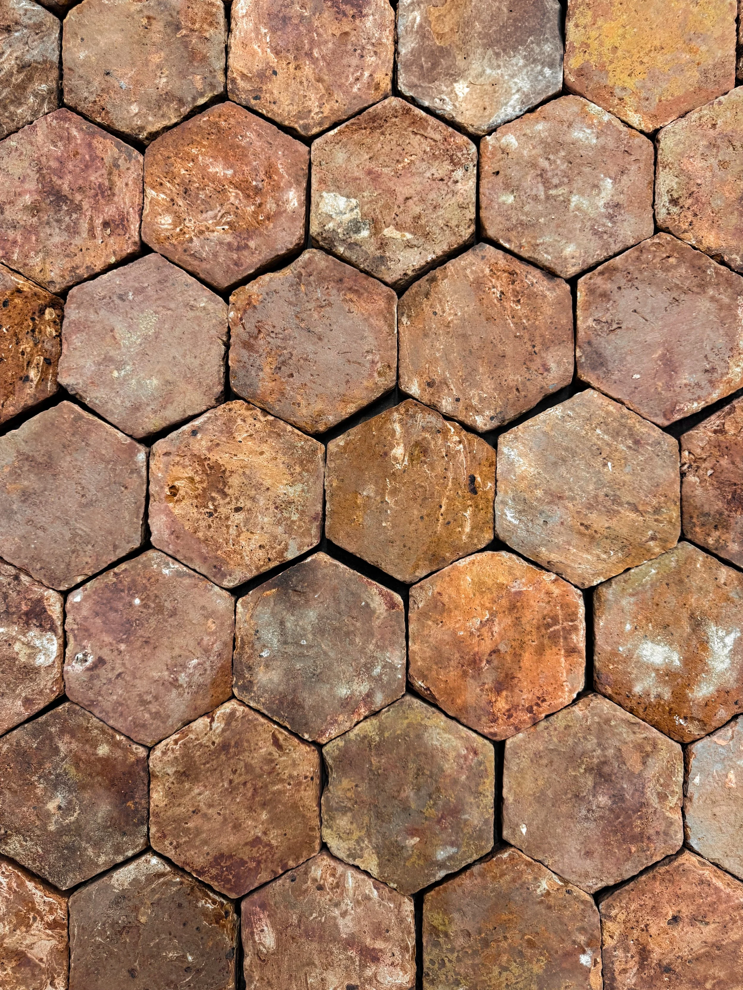 Antique Reclaimed French Terracotta Hexagon Tile