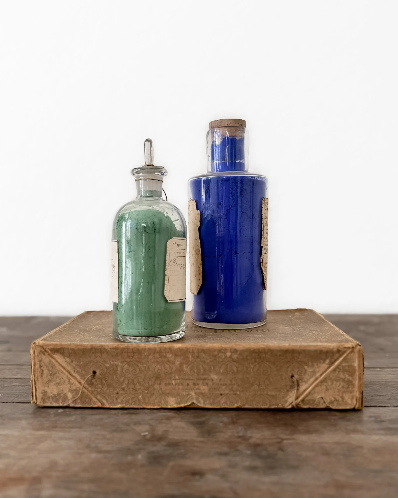 19th Century French Paint Pigments in Glass Bottles