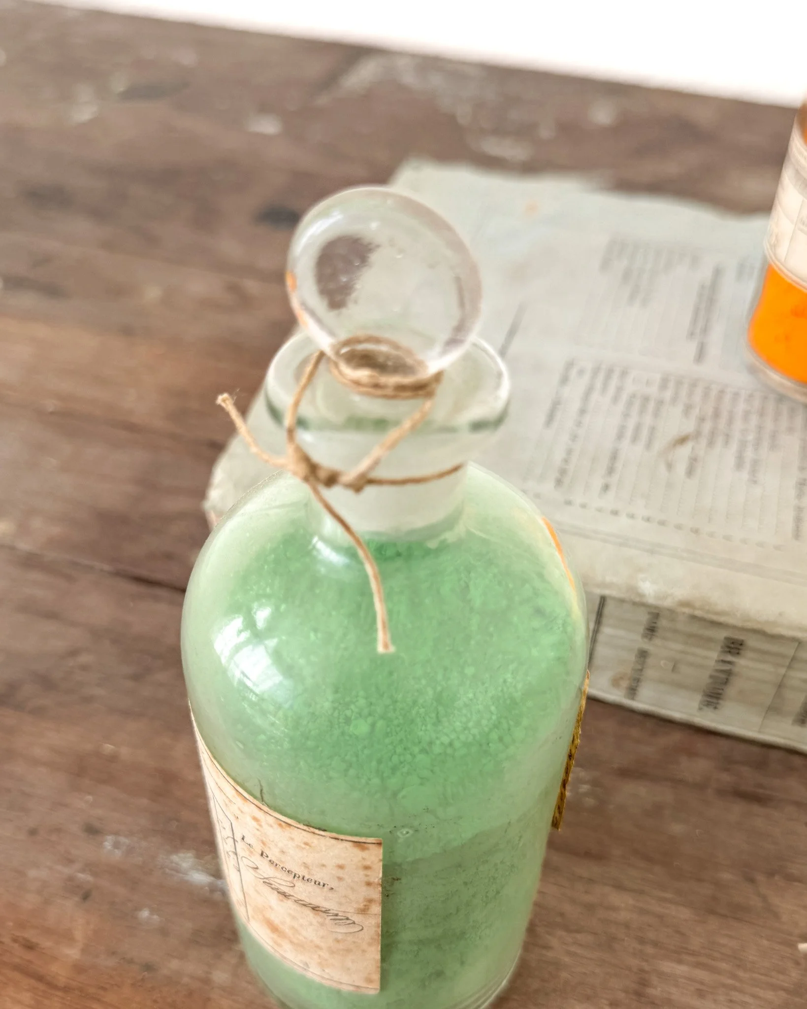 19th Century French Paint Pigments in Glass Bottles