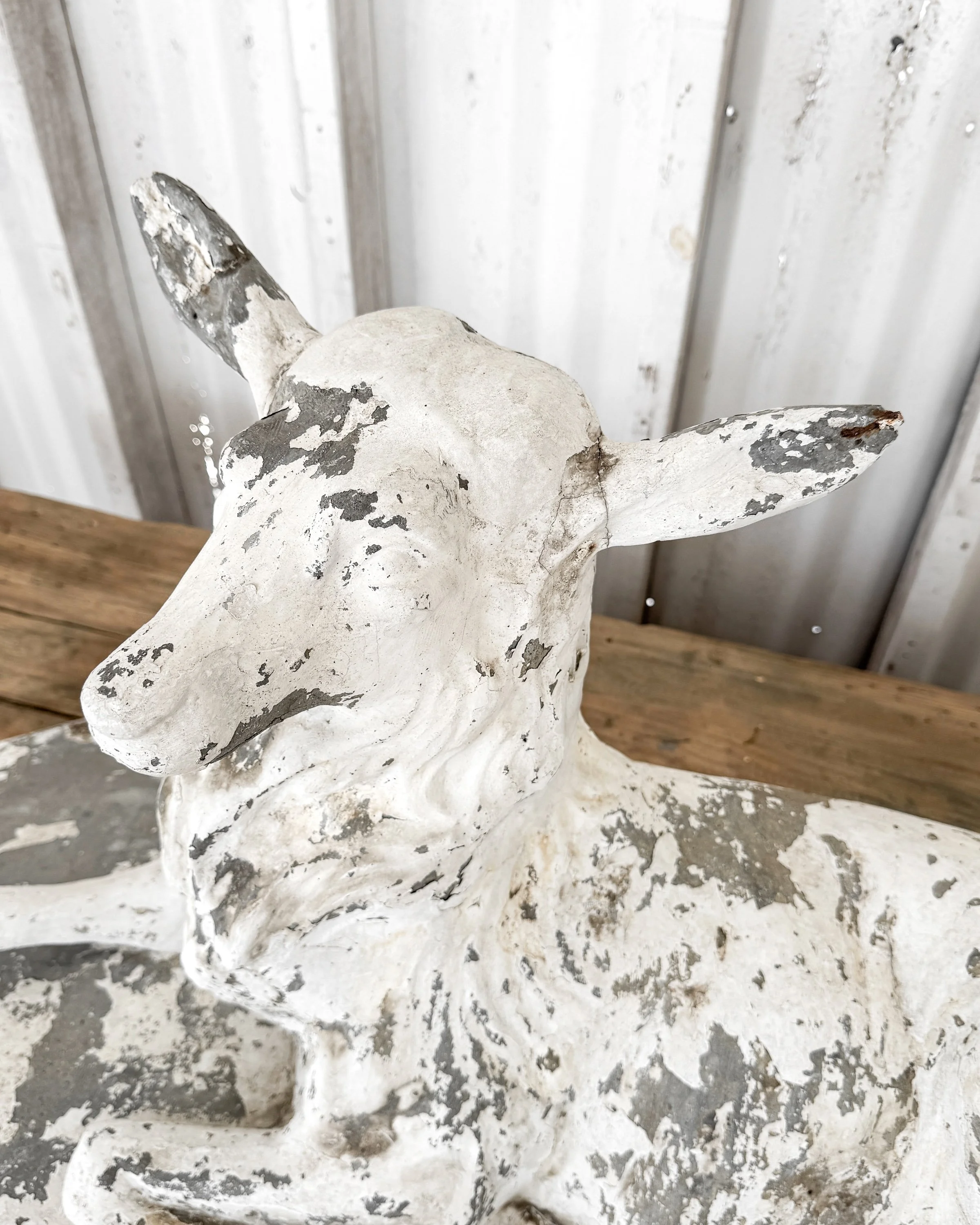 19th C. French Cast Cement Pastoral Stag Statue