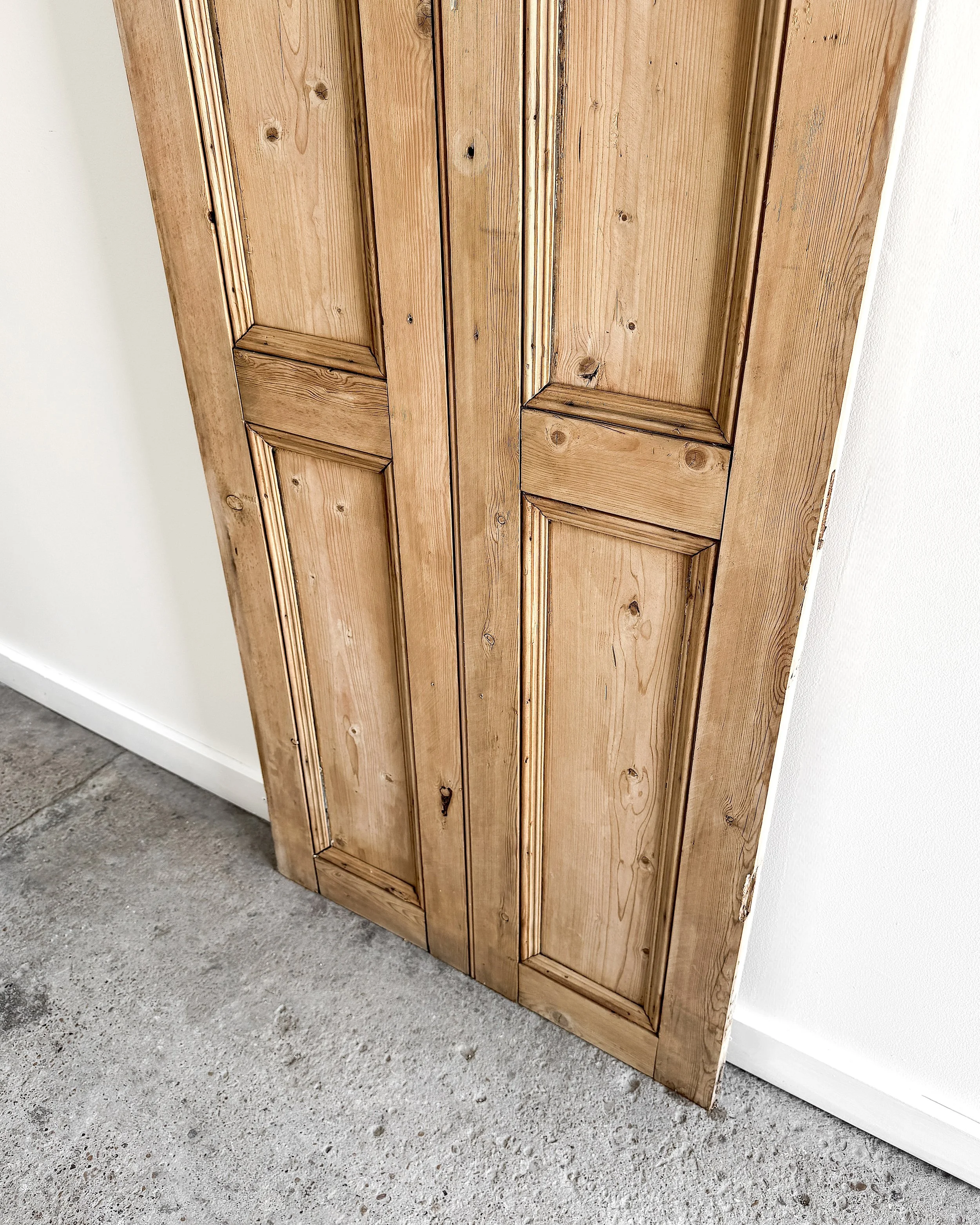 Salvaged Antique English Pine Cupboard Doors