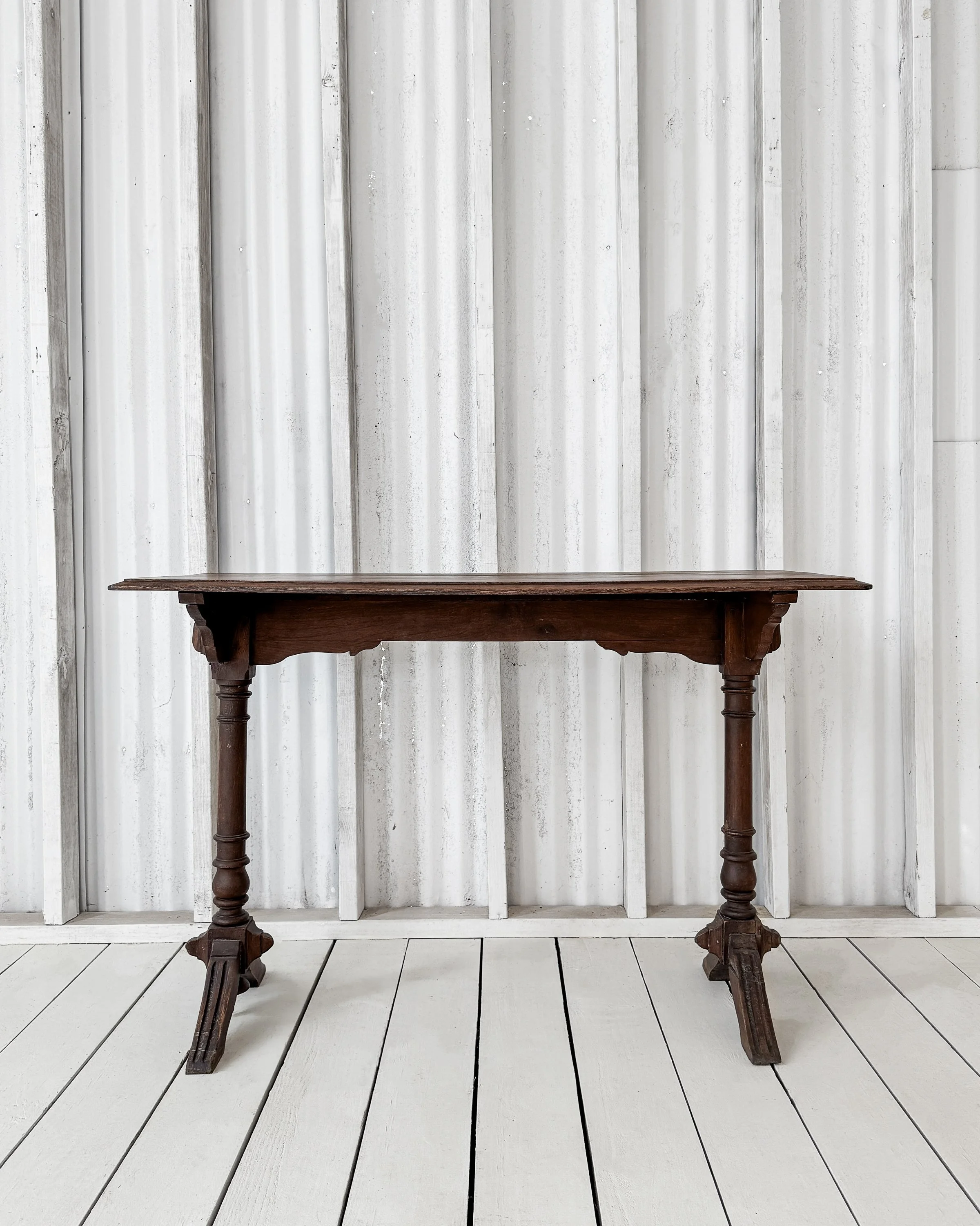French Pine Bistro Table with Turned Legs